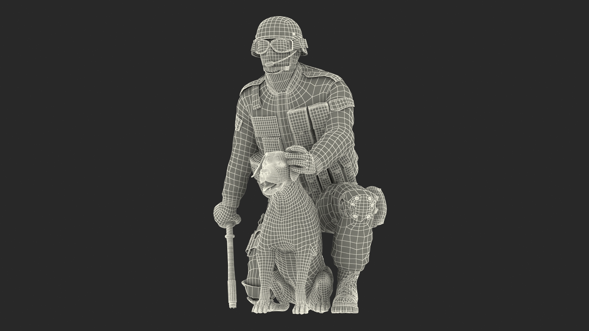 3D Police K9 Patrol with Taser Baton model
