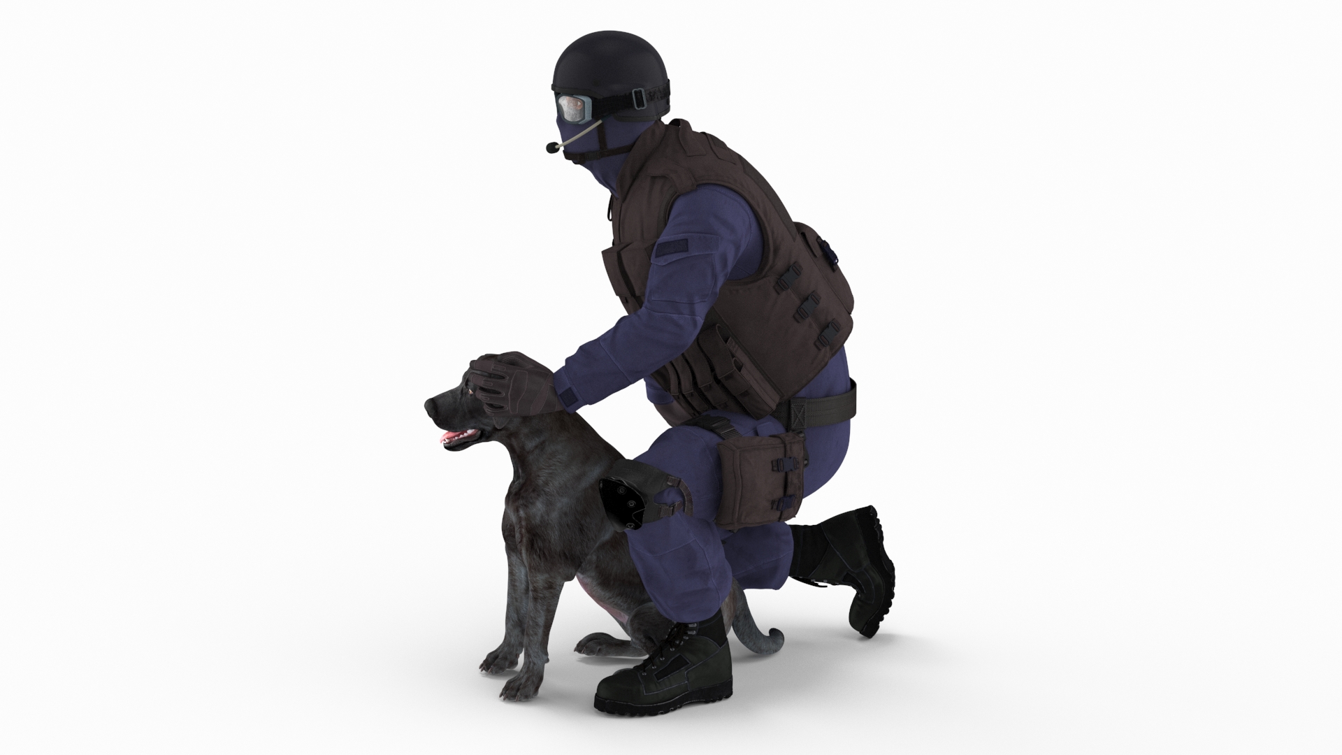 3D Police K9 Patrol with Taser Baton model
