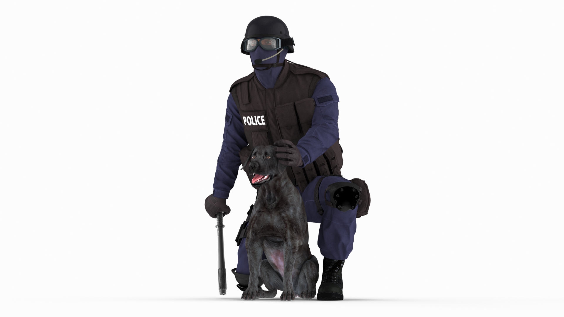 3D Police K9 Patrol with Taser Baton model