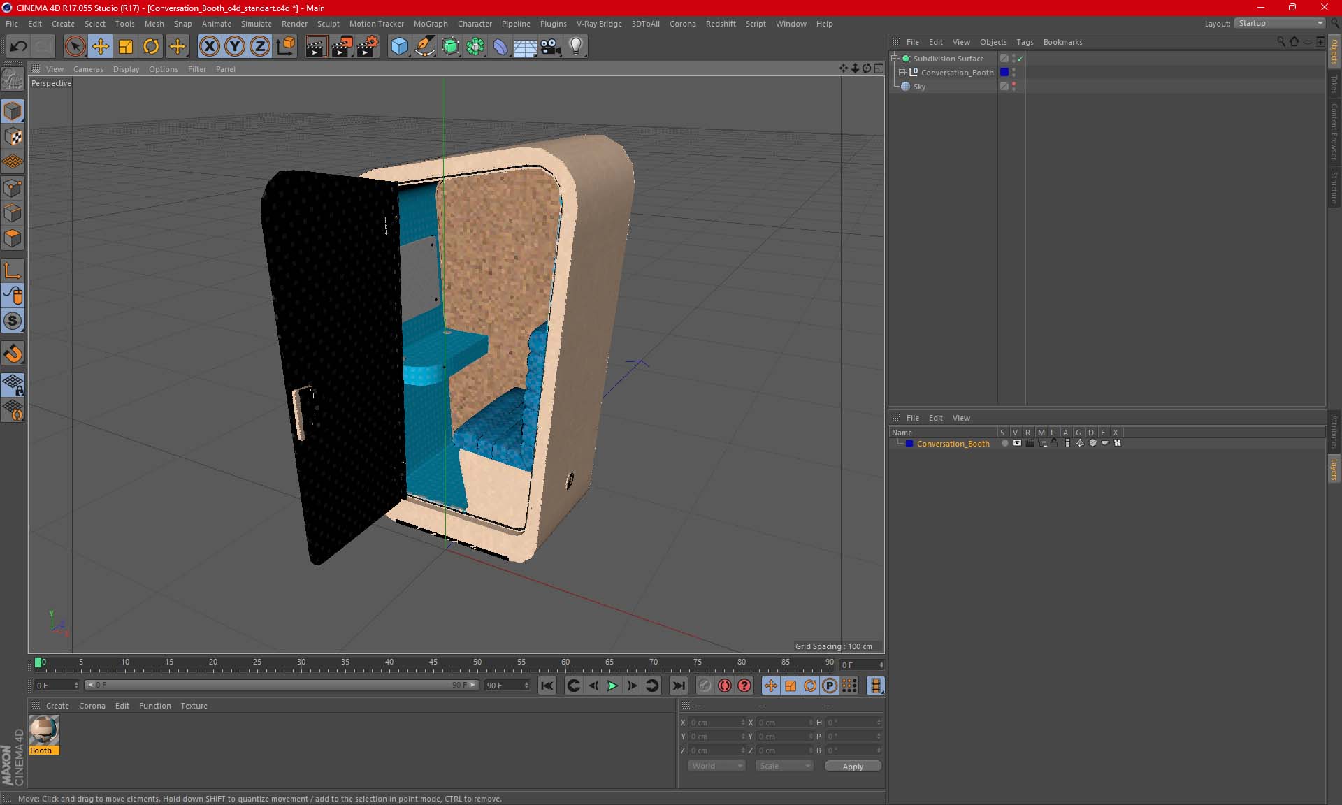 3D Conversation Booth model
