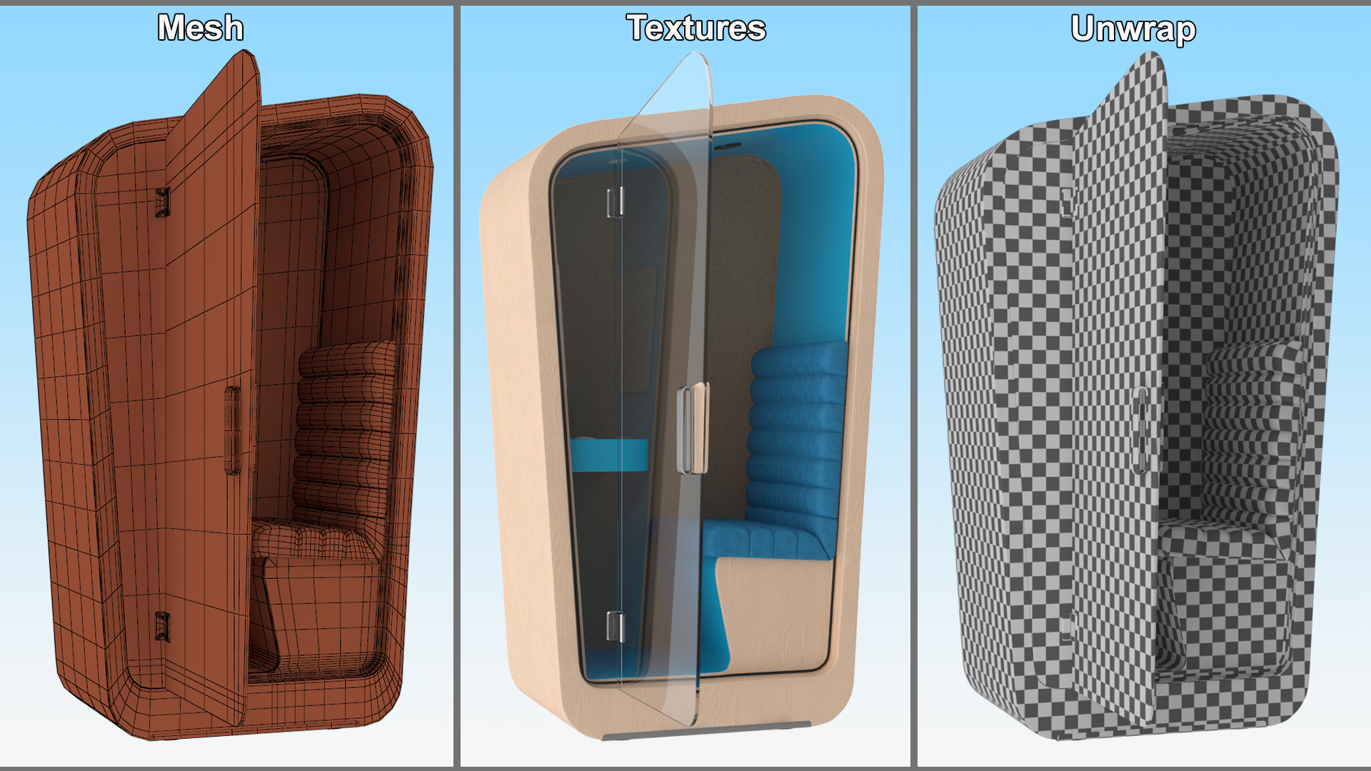 3D Conversation Booth model