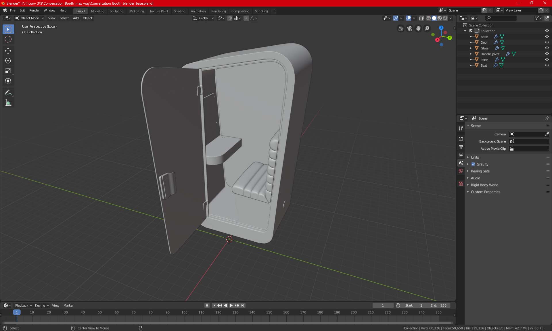 3D Conversation Booth model