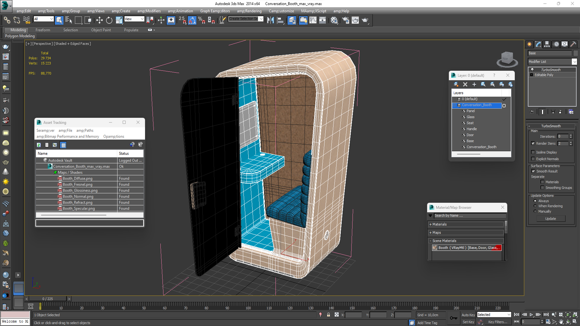 3D Conversation Booth model