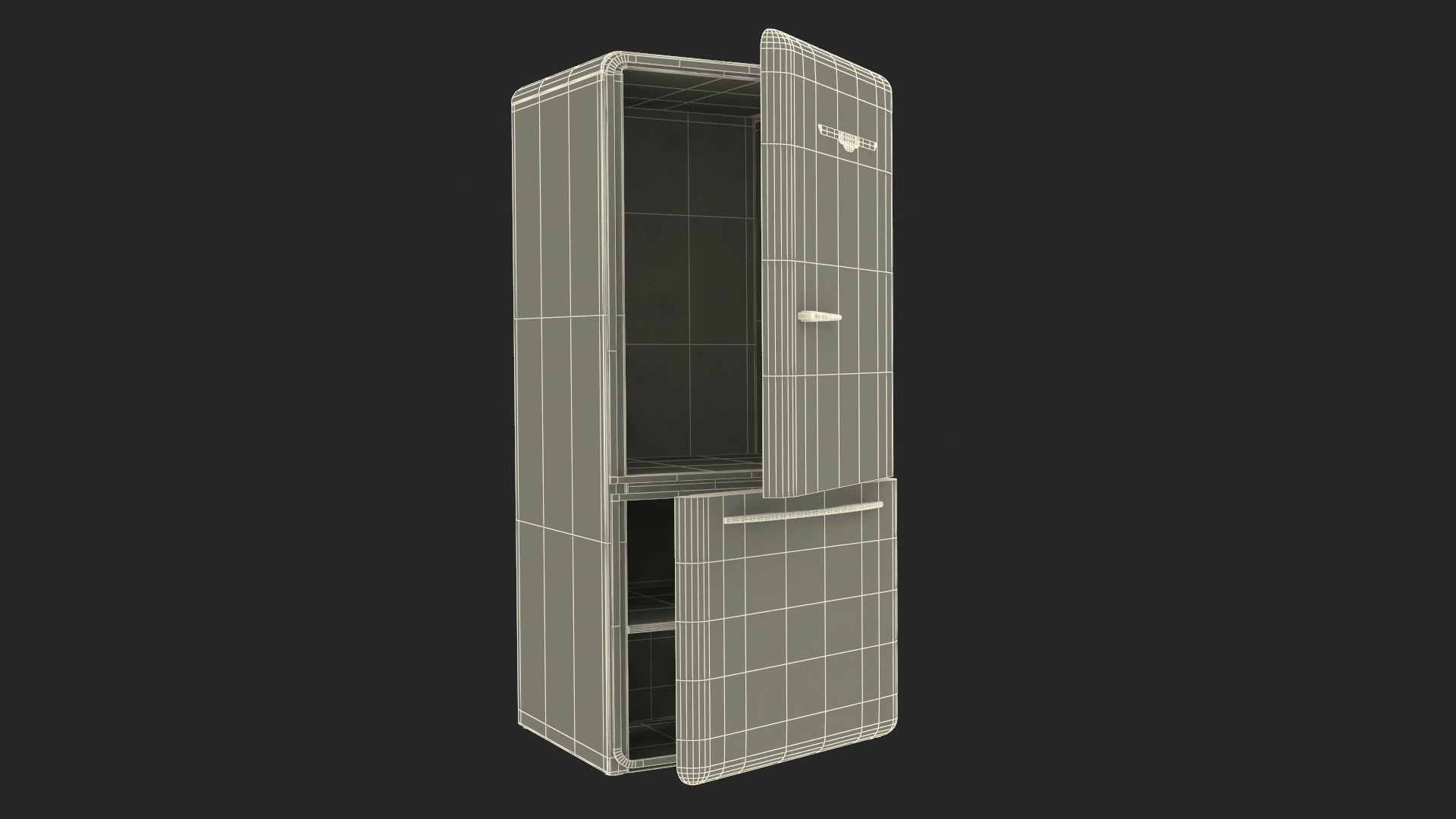 3D model Retro Design Refrigerator