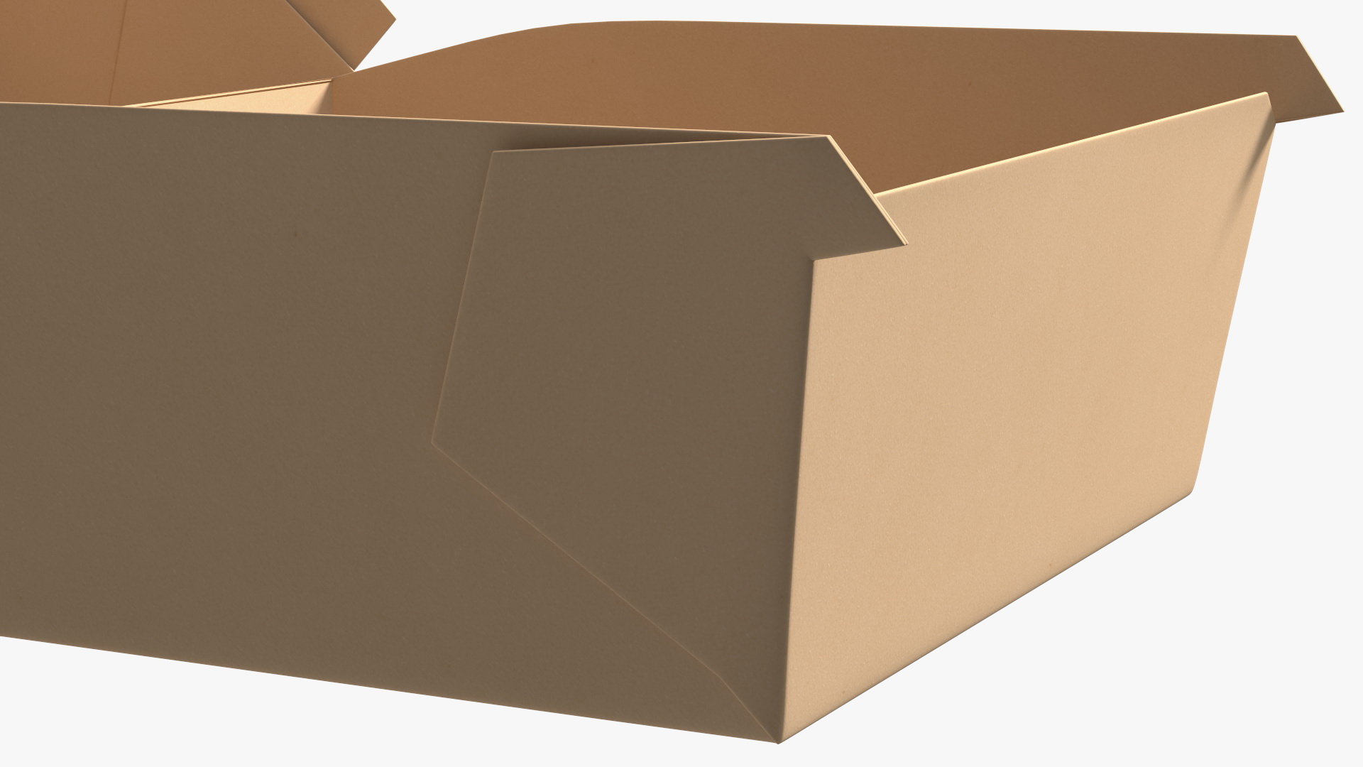 Burger Box Brown Open Empty 3D