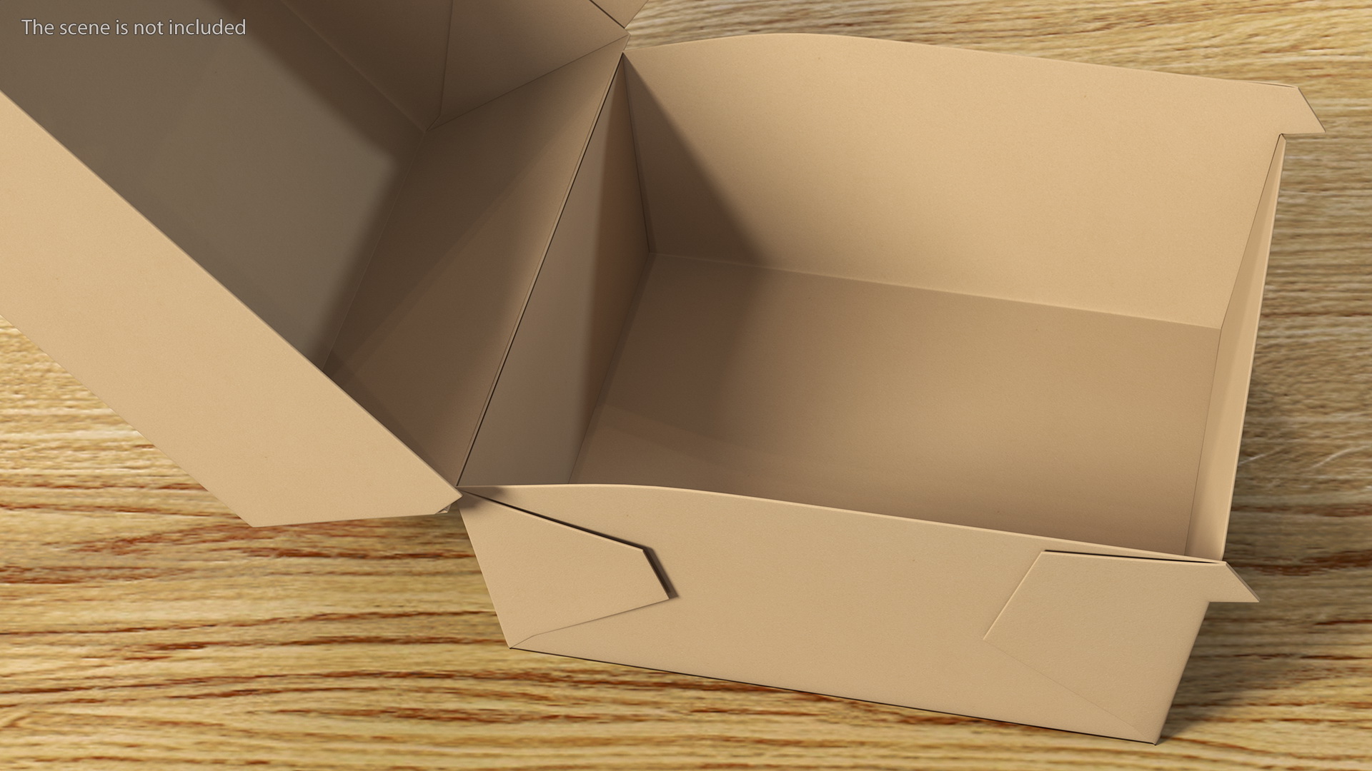 Burger Box Brown Open Empty 3D