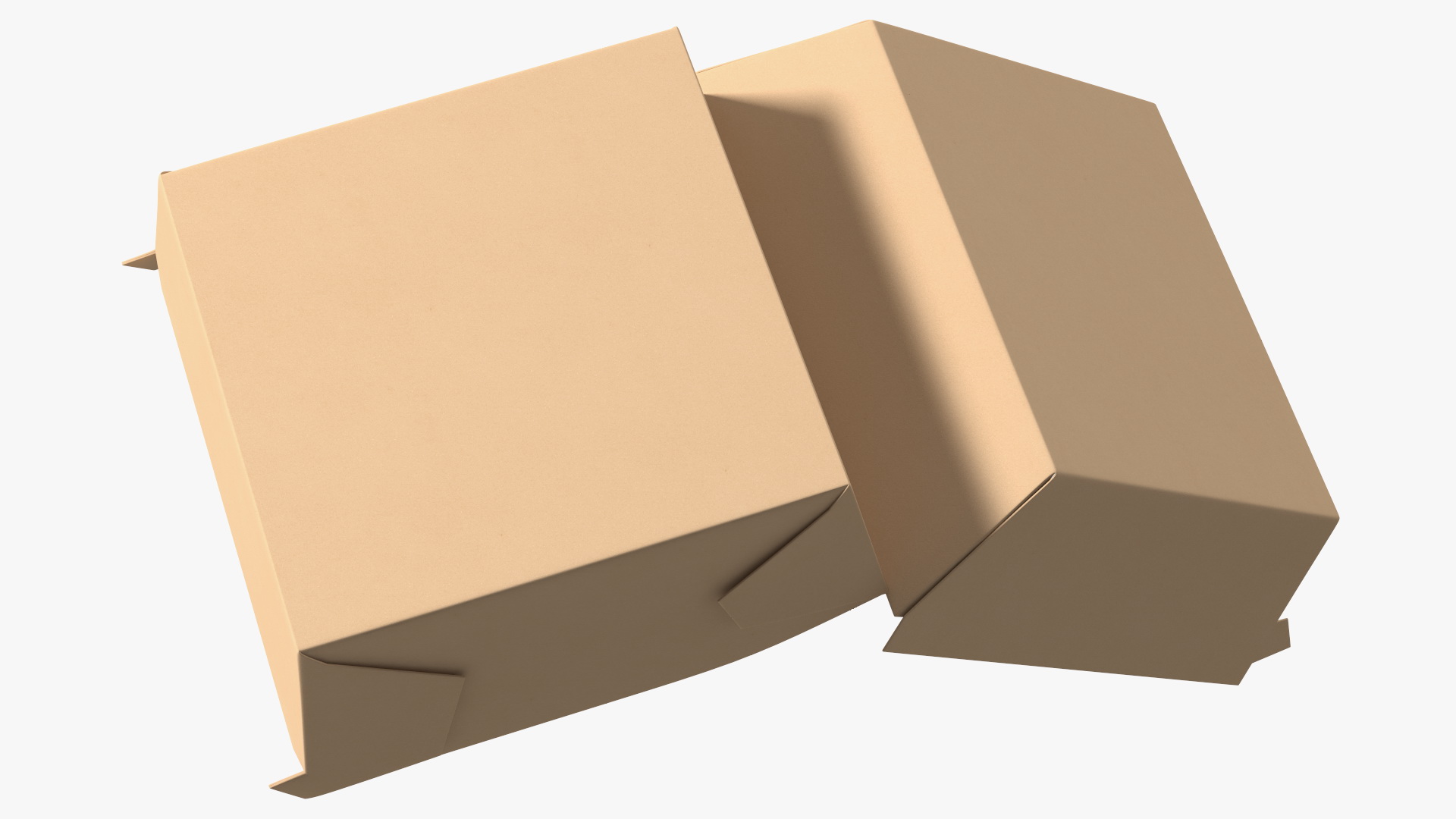 Burger Box Brown Open Empty 3D