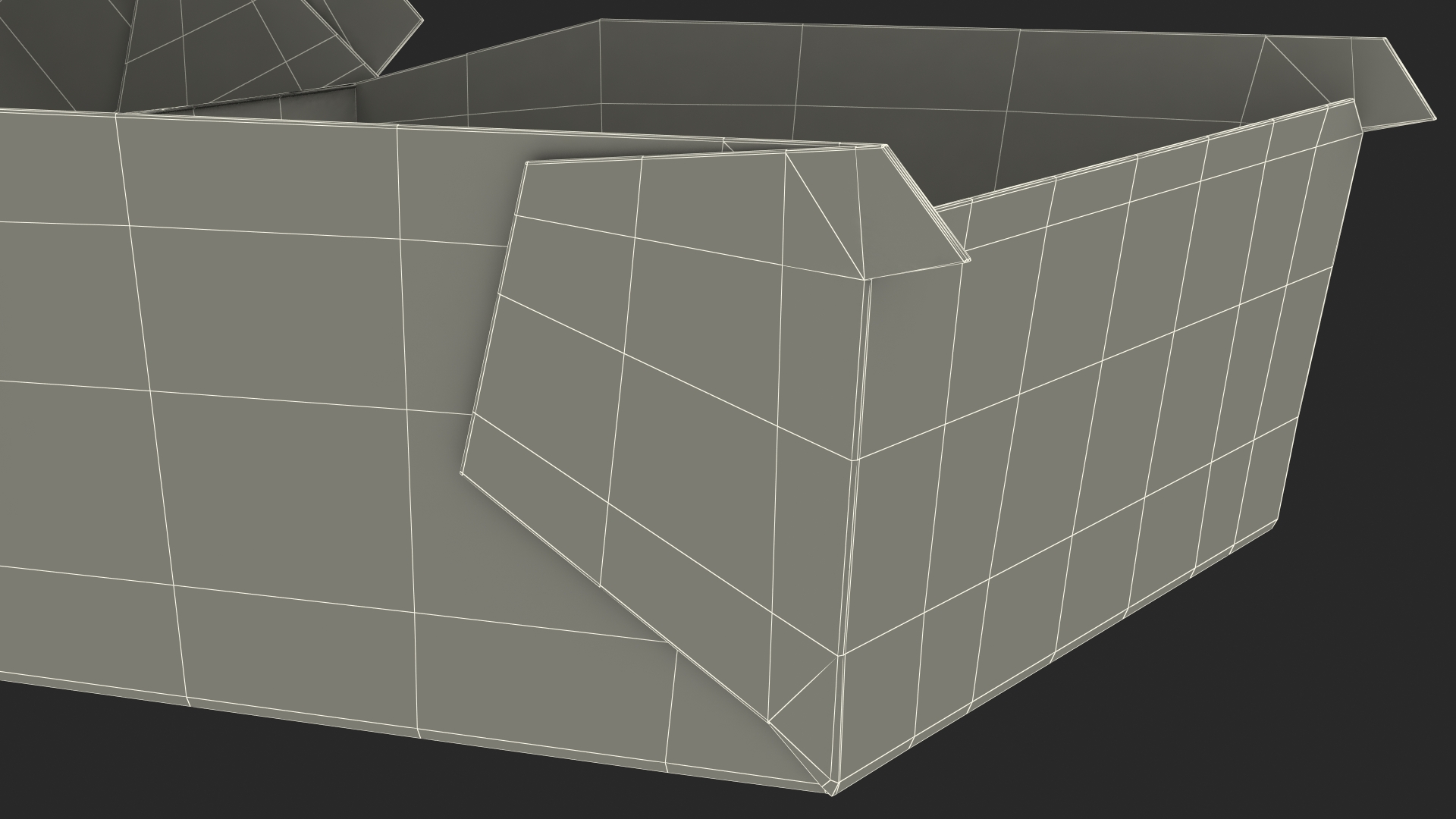Burger Box Brown Open Empty 3D