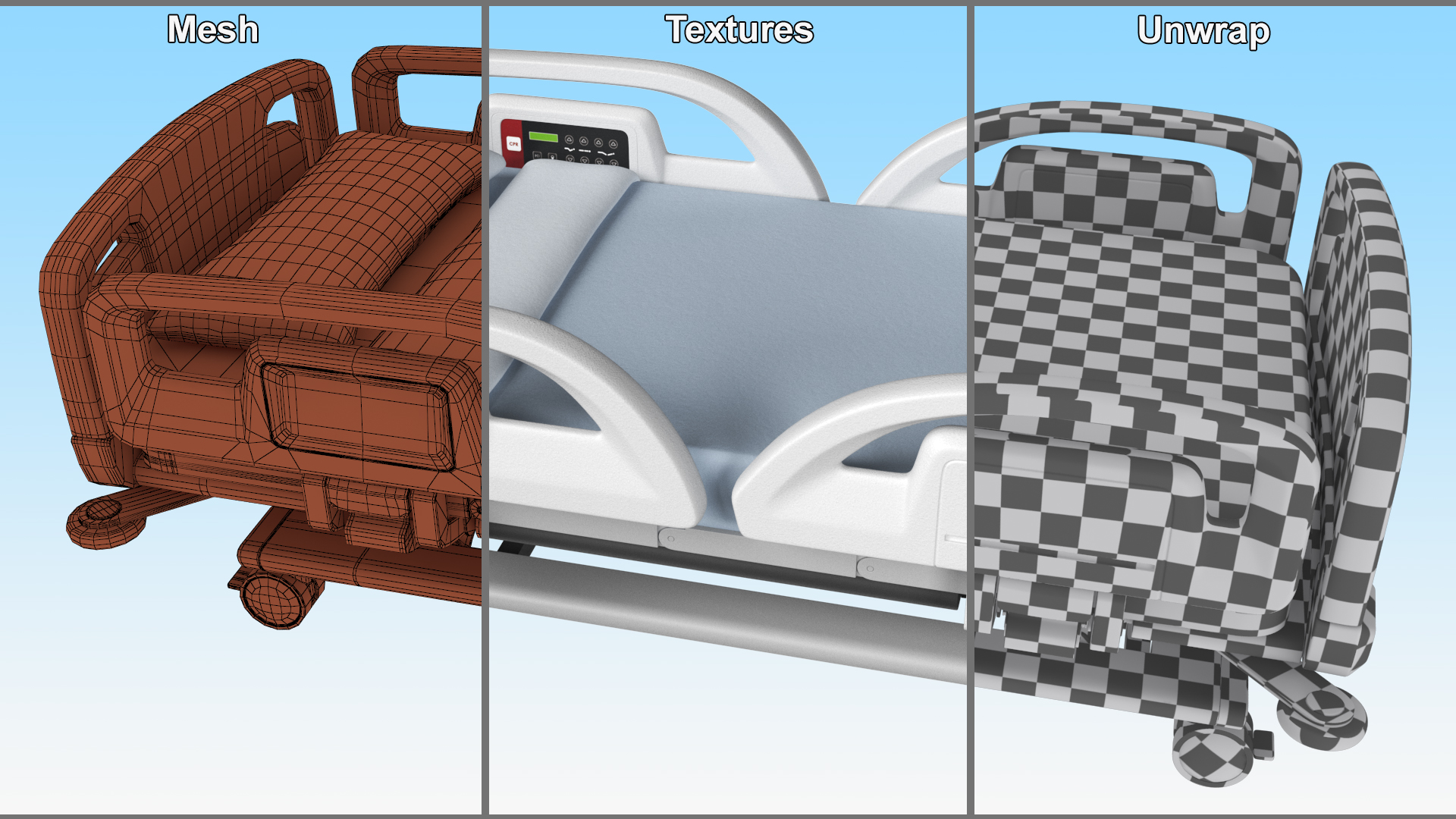 3D Smart Hospital Bed model