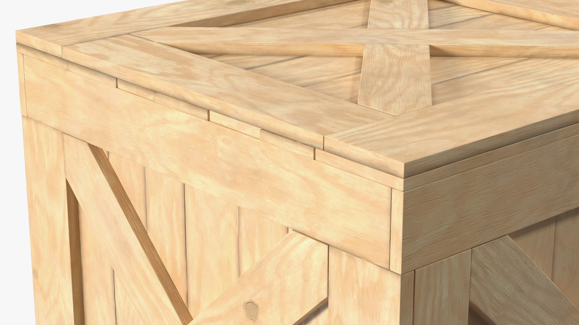 Open Wooden Shipping Box 3D model