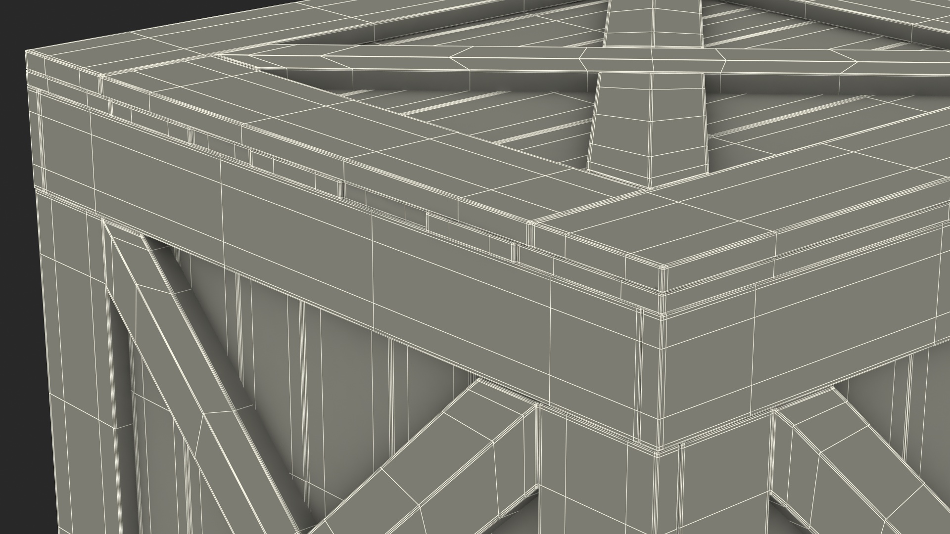 Open Wooden Shipping Box 3D model