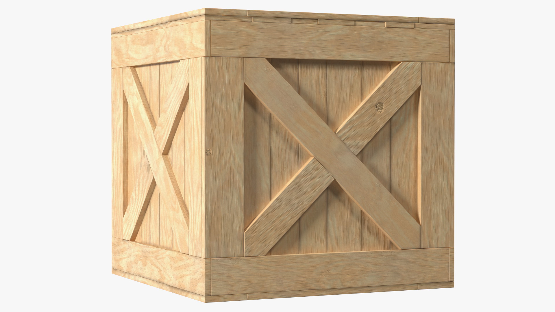 Open Wooden Shipping Box 3D model