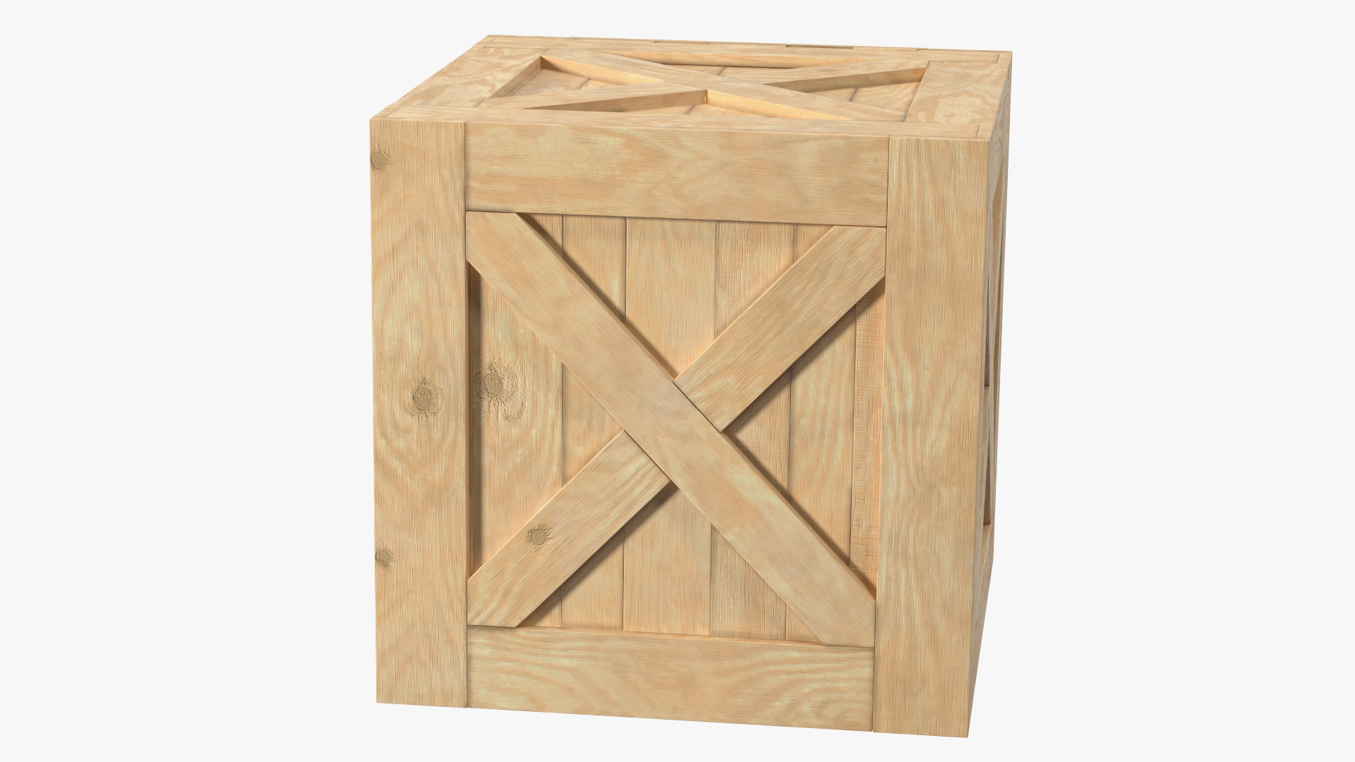 Open Wooden Shipping Box 3D model