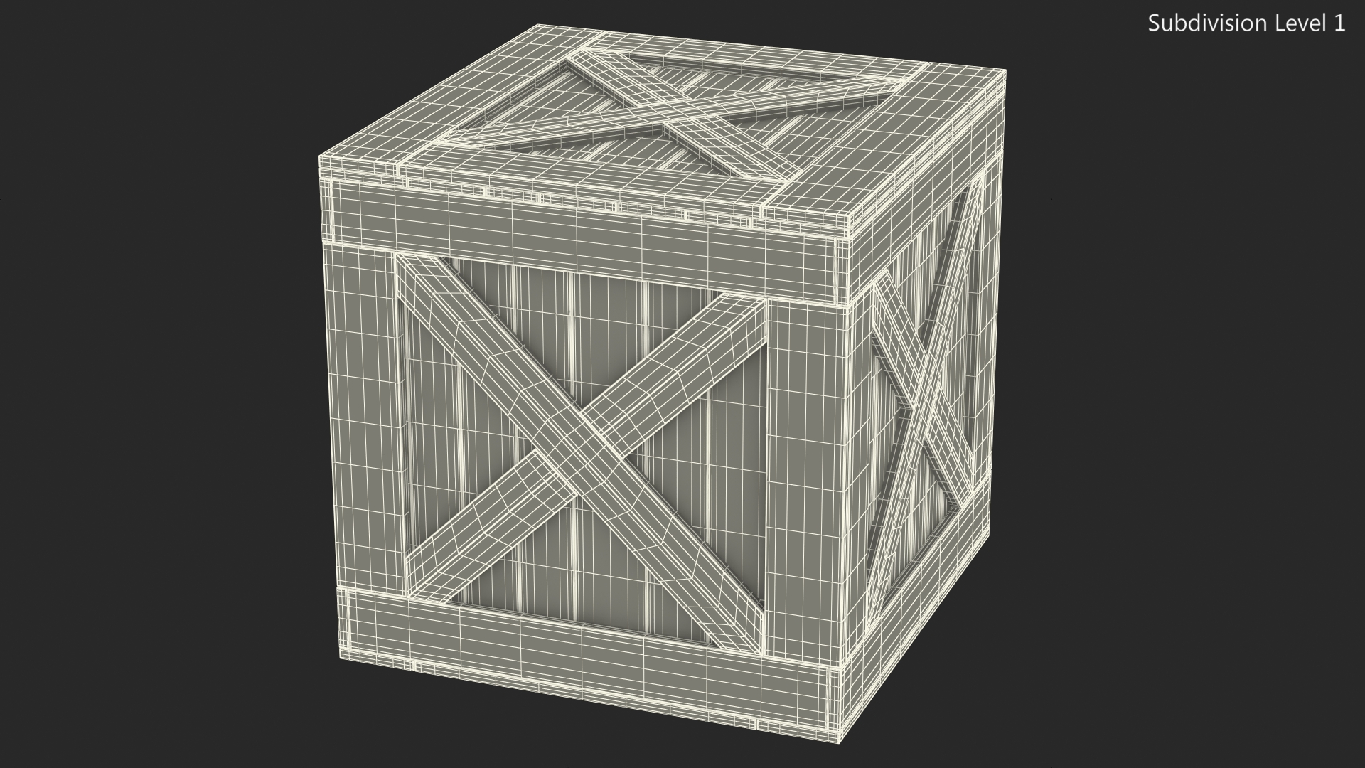 Open Wooden Shipping Box 3D model