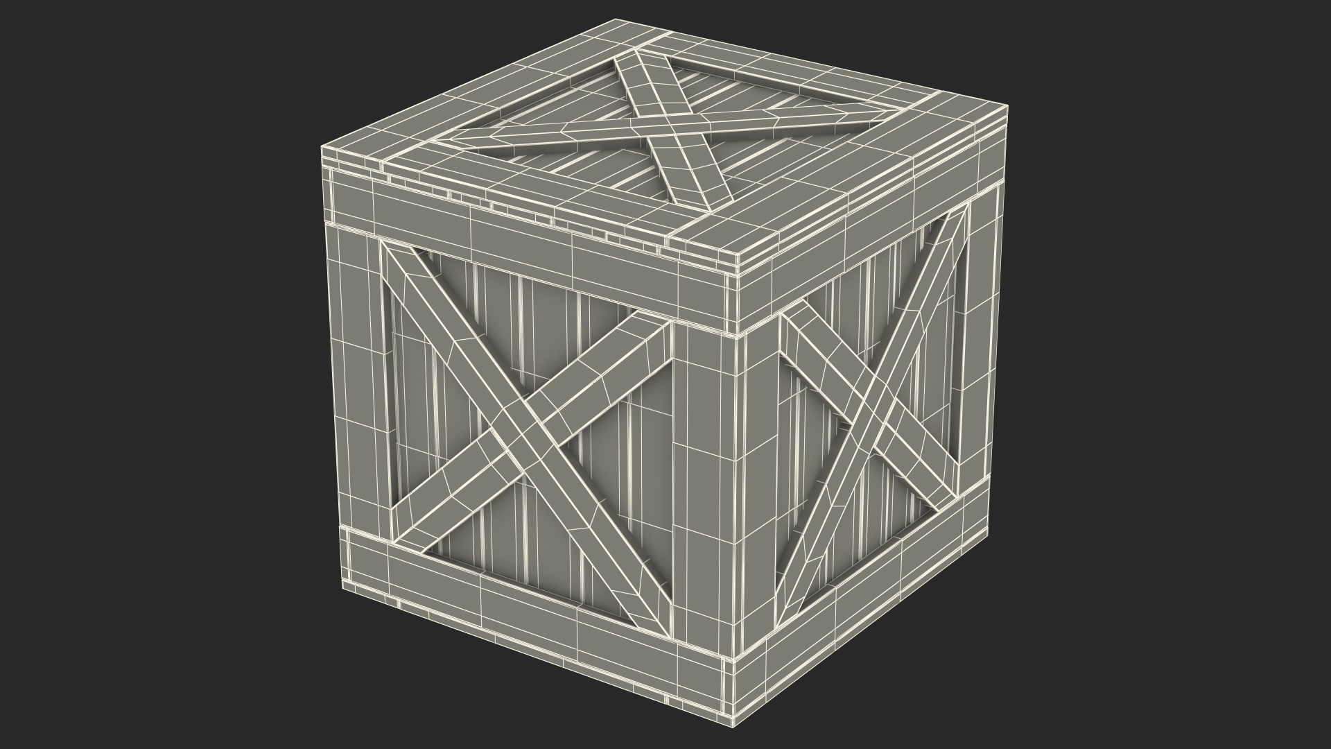 Open Wooden Shipping Box 3D model