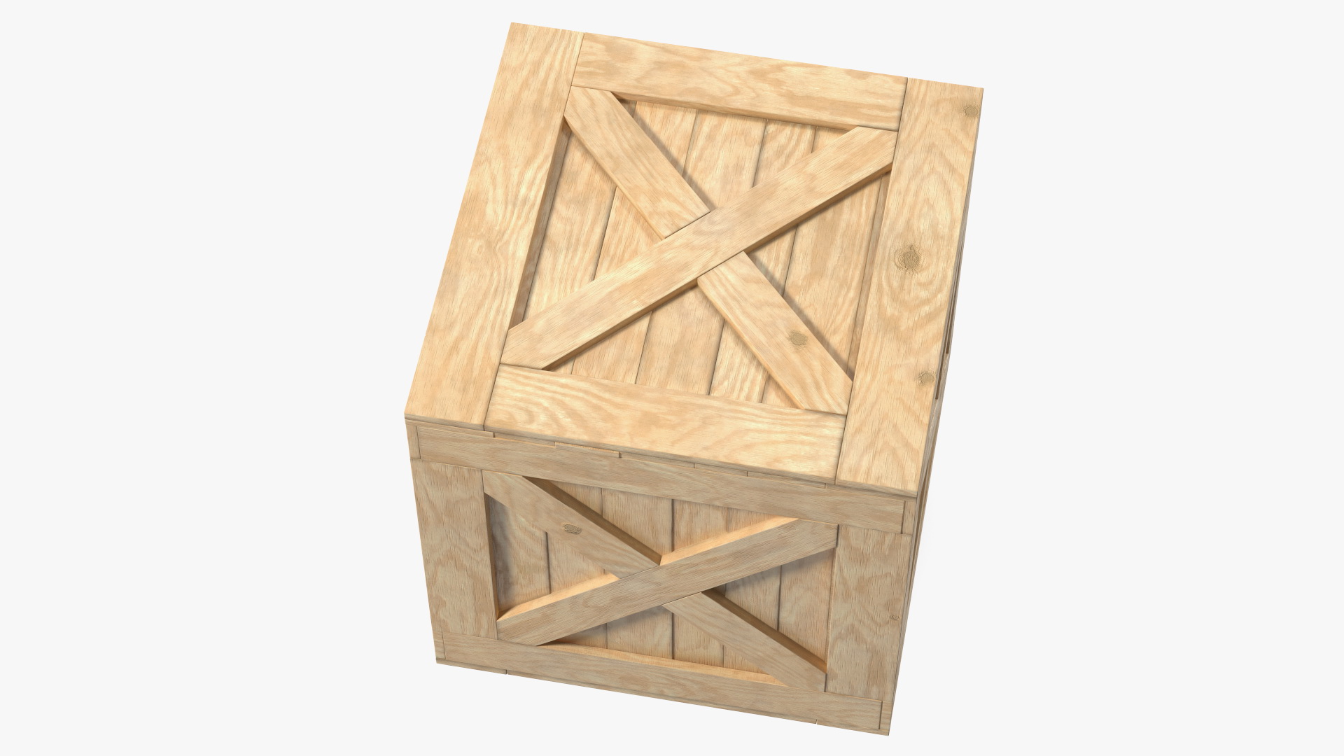 Open Wooden Shipping Box 3D model