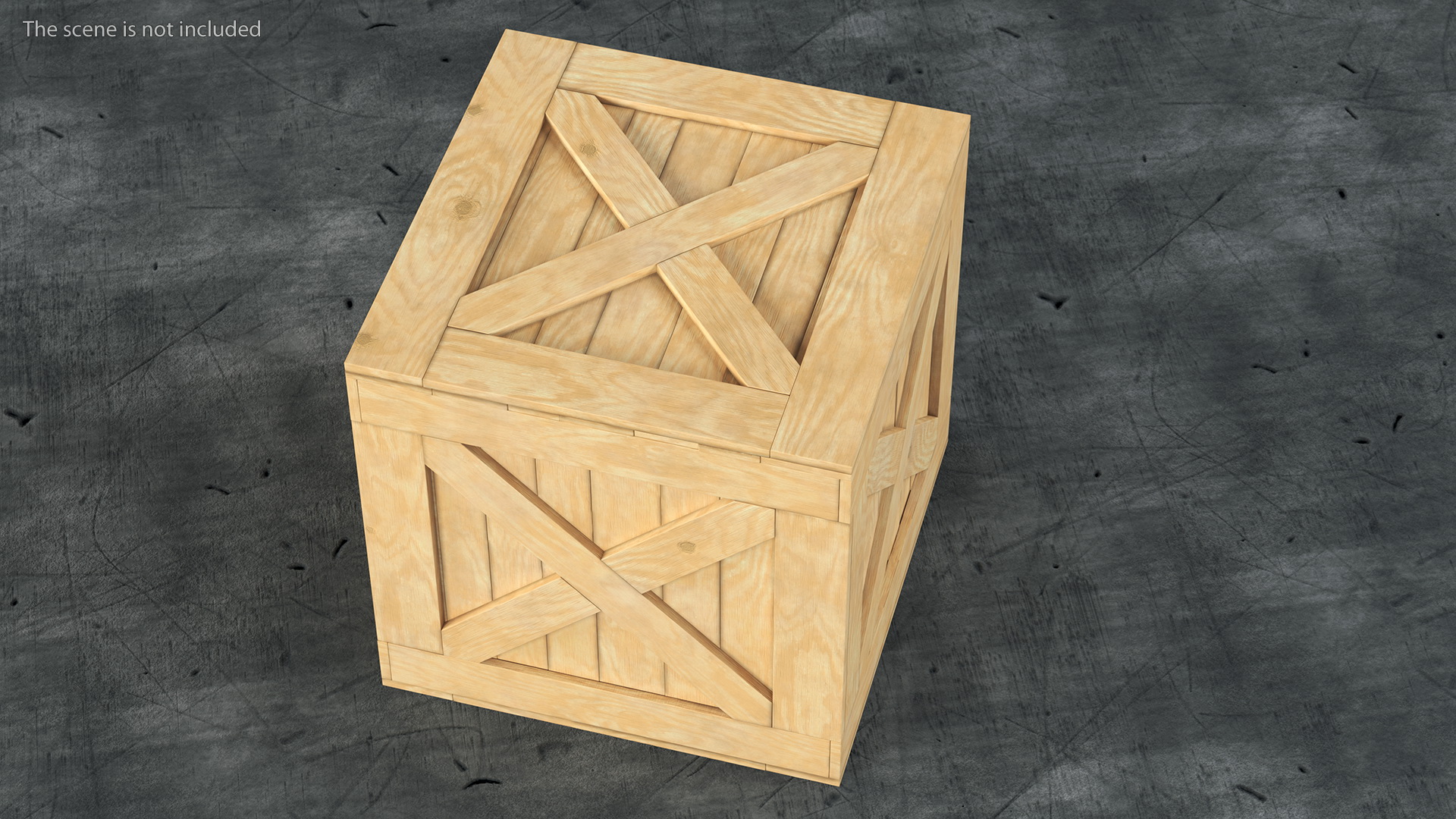 Open Wooden Shipping Box 3D model