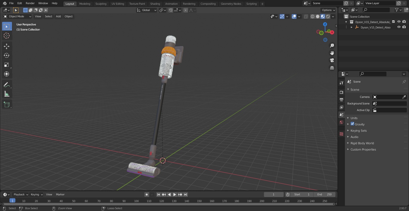 Dyson V15 Detect Absolute Cordless Vacuum Cleaner with Turbine Nozzle 3D model