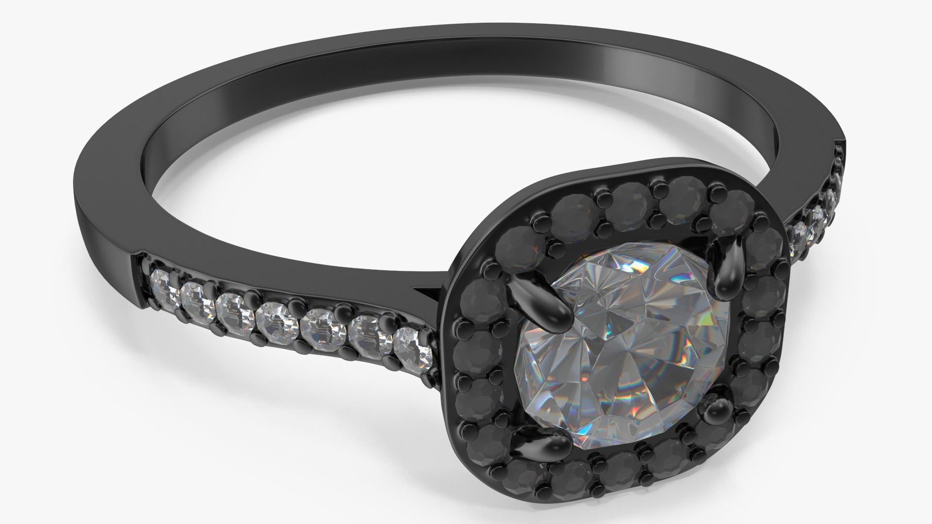 3D Engagement Rings Black Color model