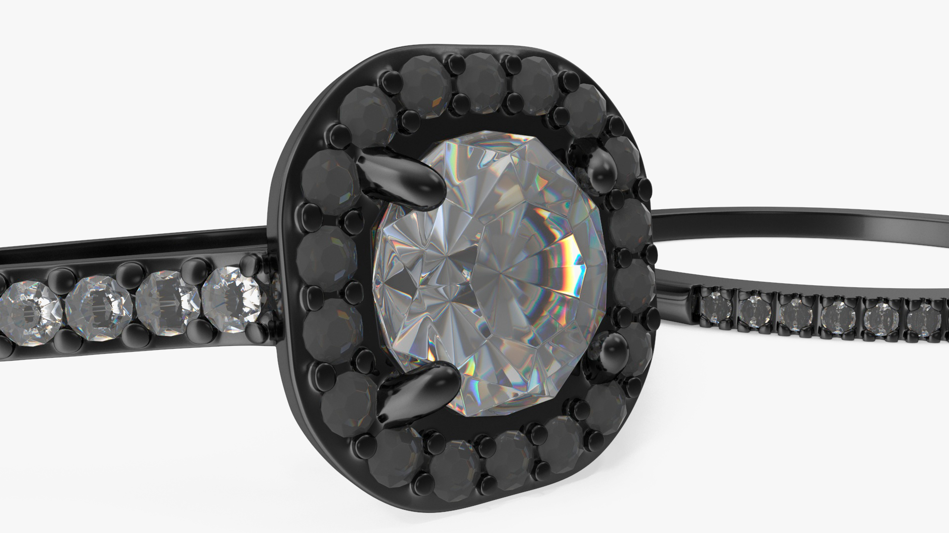 3D Engagement Rings Black Color model