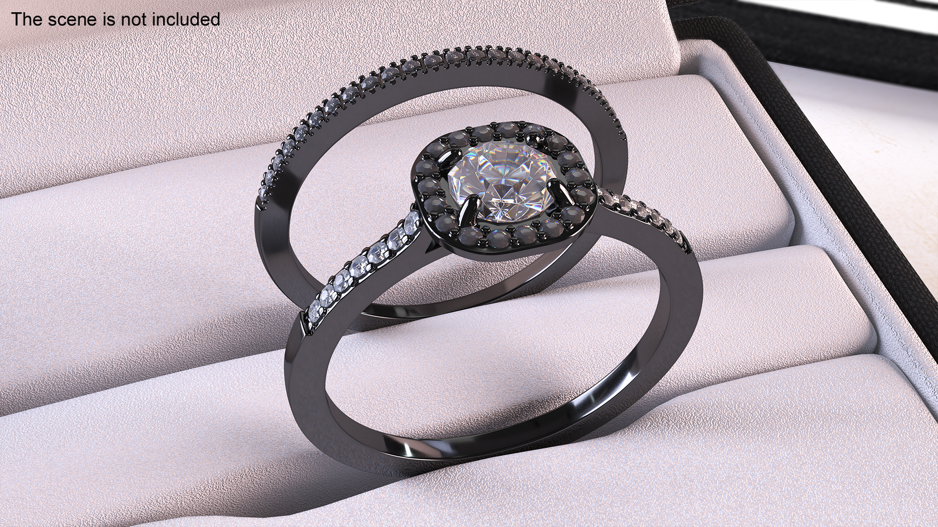 3D Engagement Rings Black Color model