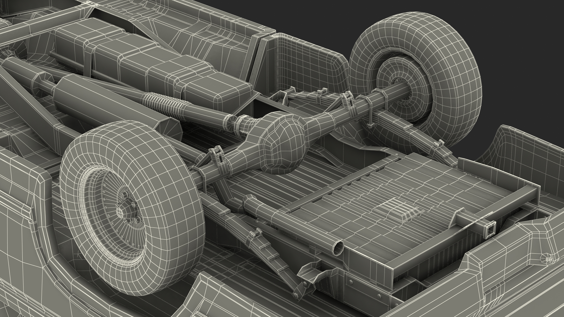 3D Compact Pickup Truck Simple Interior