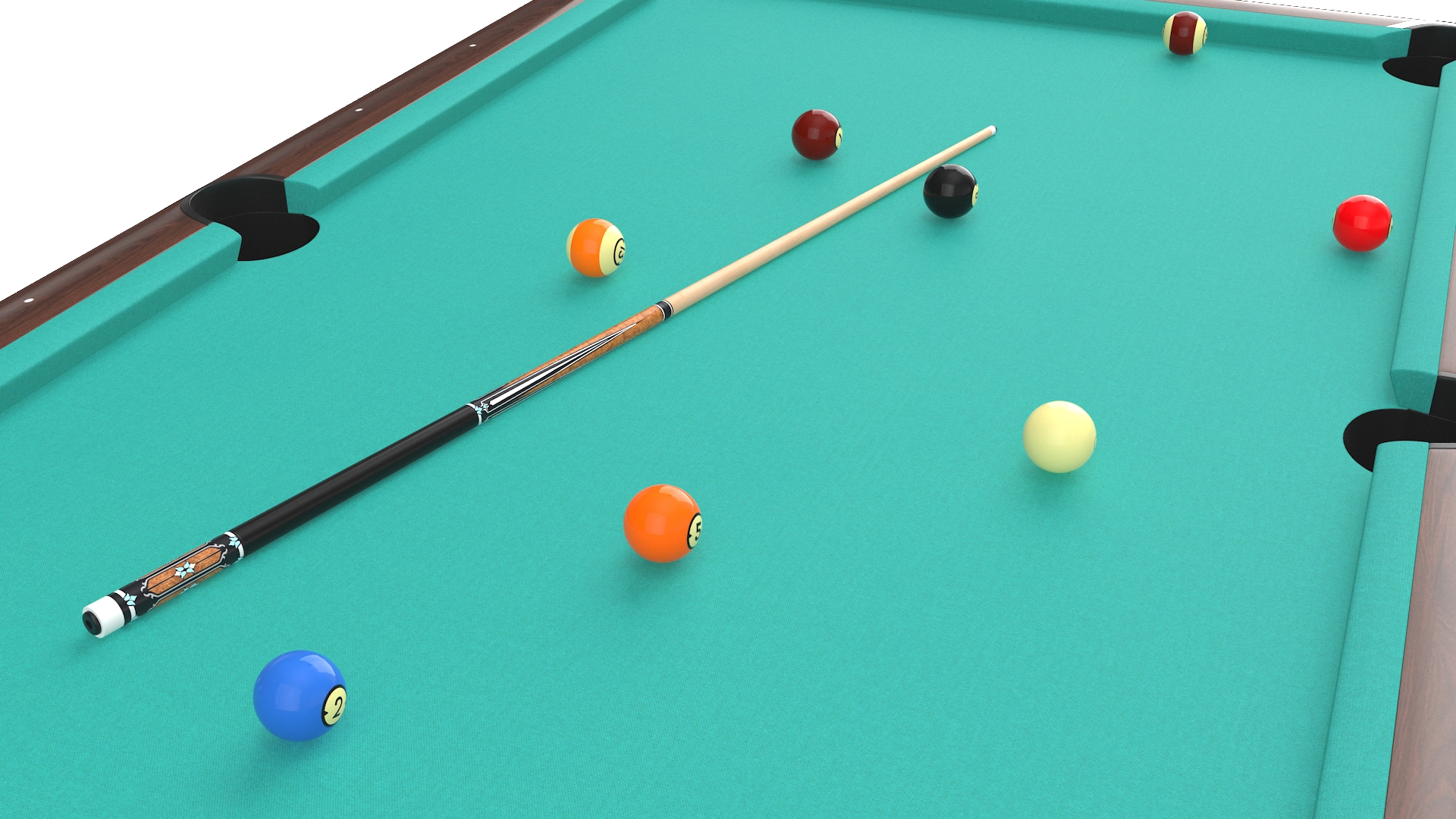 Commercial Public Pool Table Brunswick Green 3D model