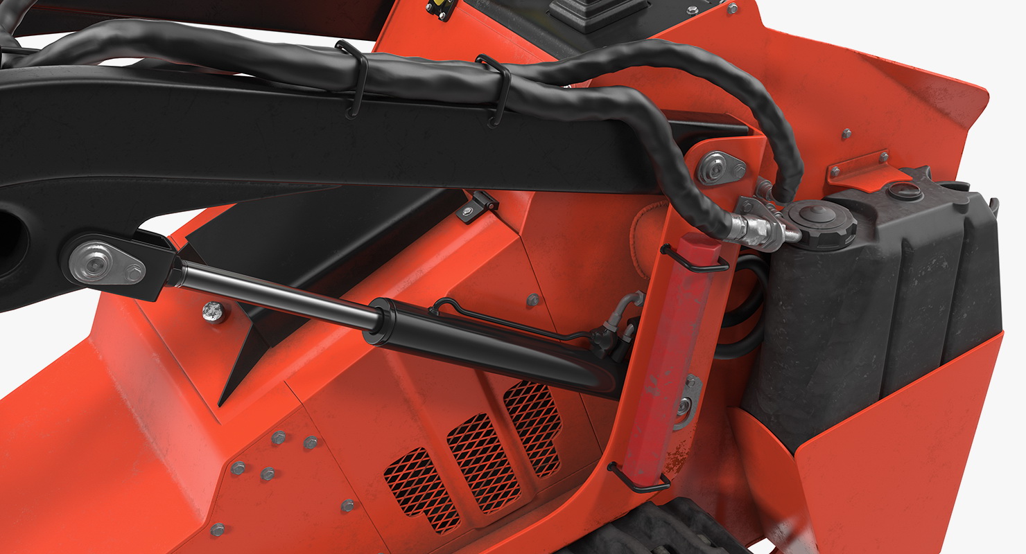 Mini Skid Steer with Auger Drill Rigged 3D model