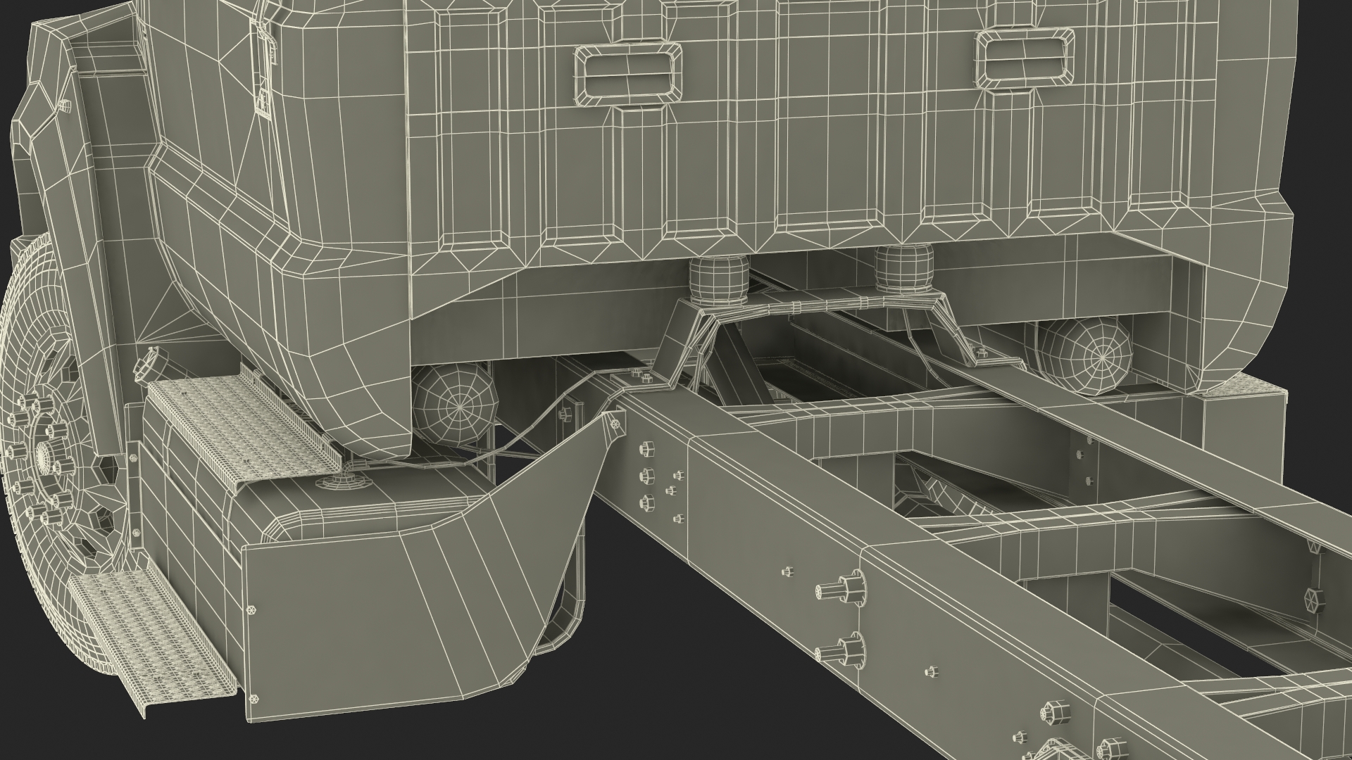 3D Ford F-650 Crew Cab Chassis Rigged for Maya model