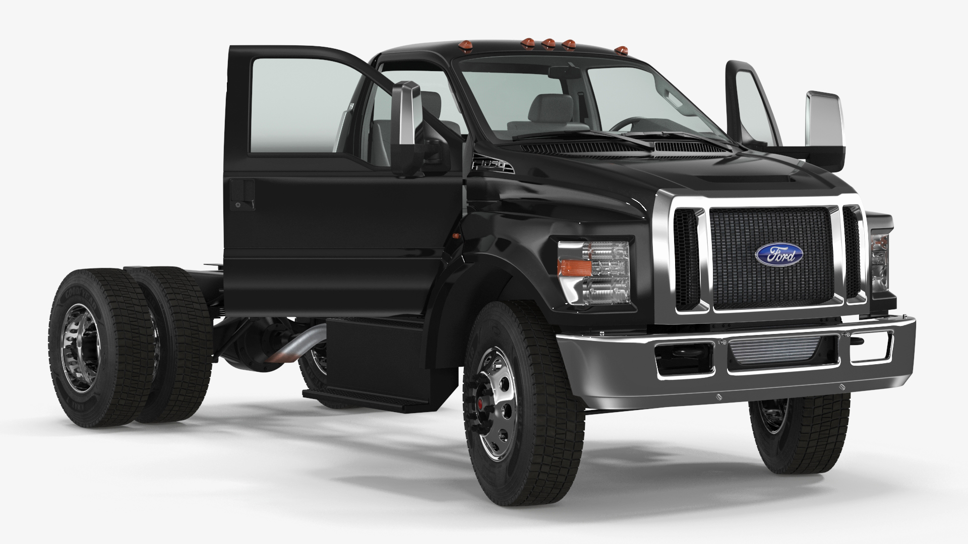 3D Ford F-650 Crew Cab Chassis Rigged for Maya model