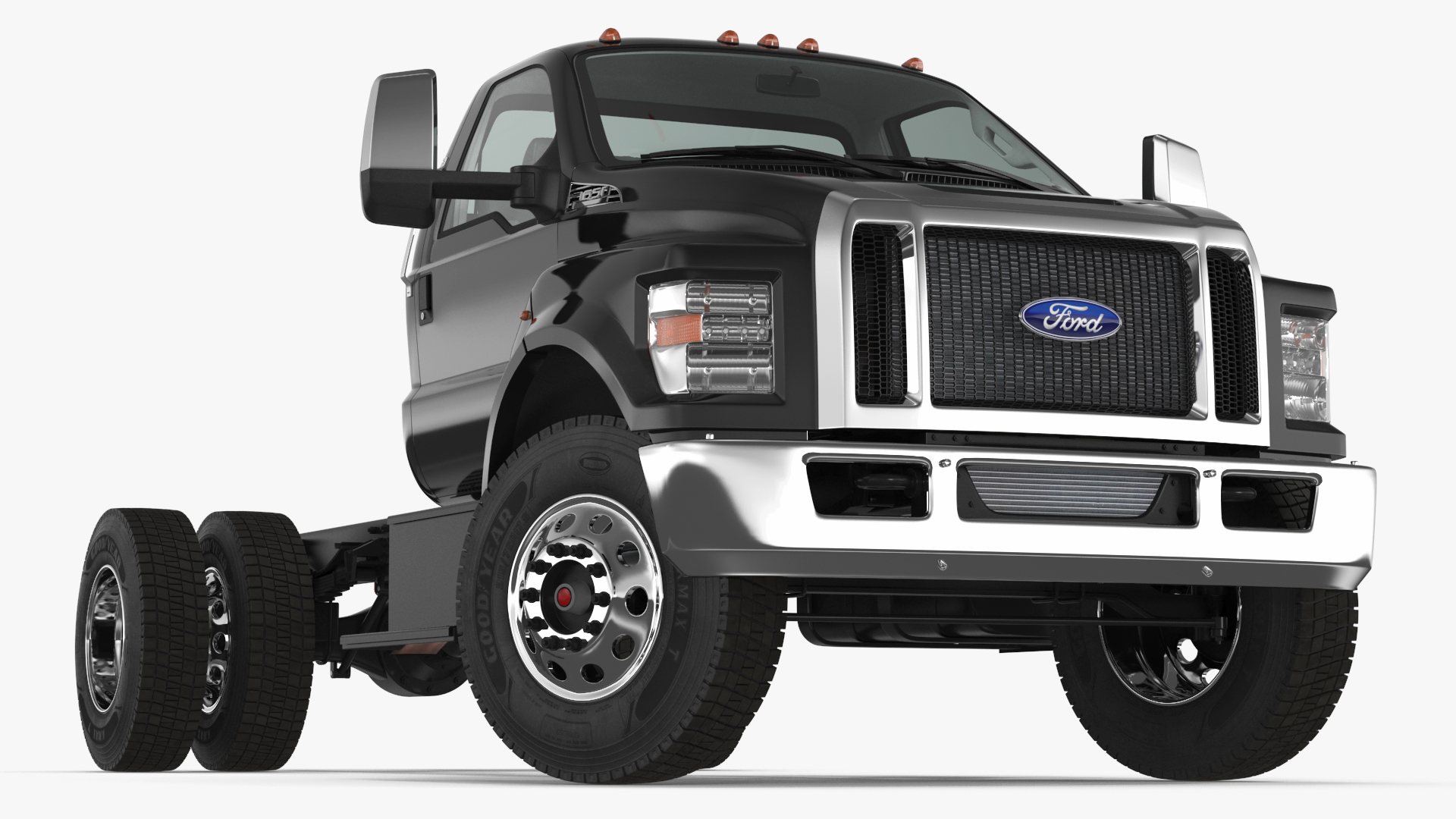 3D Ford F-650 Crew Cab Chassis Rigged for Maya model