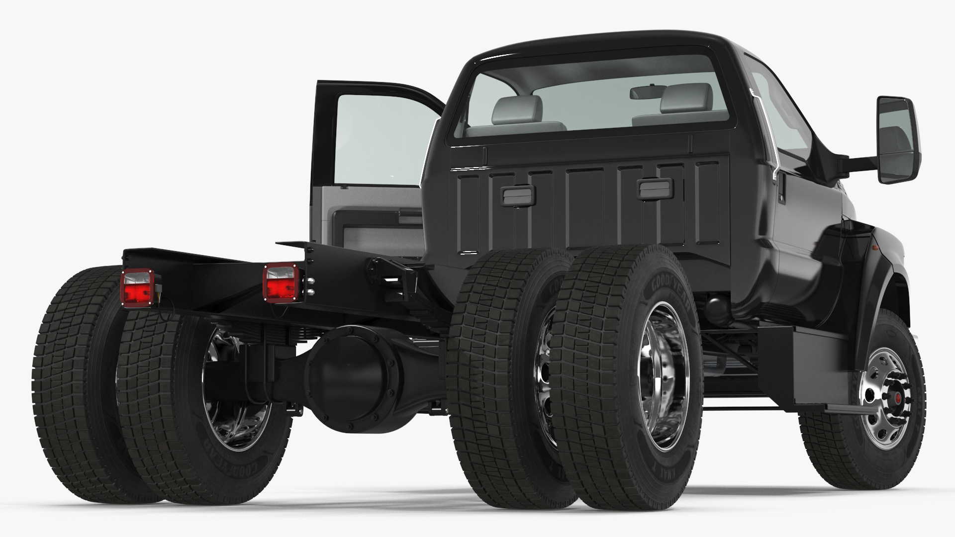 3D Ford F-650 Crew Cab Chassis Rigged for Maya model