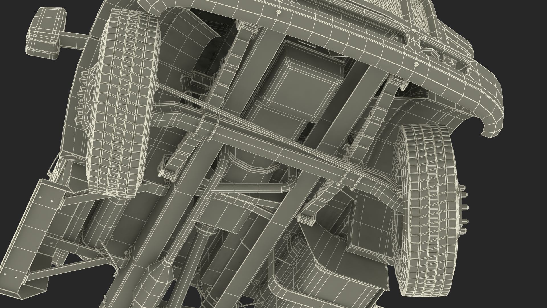 3D Ford F-650 Crew Cab Chassis Rigged for Maya model