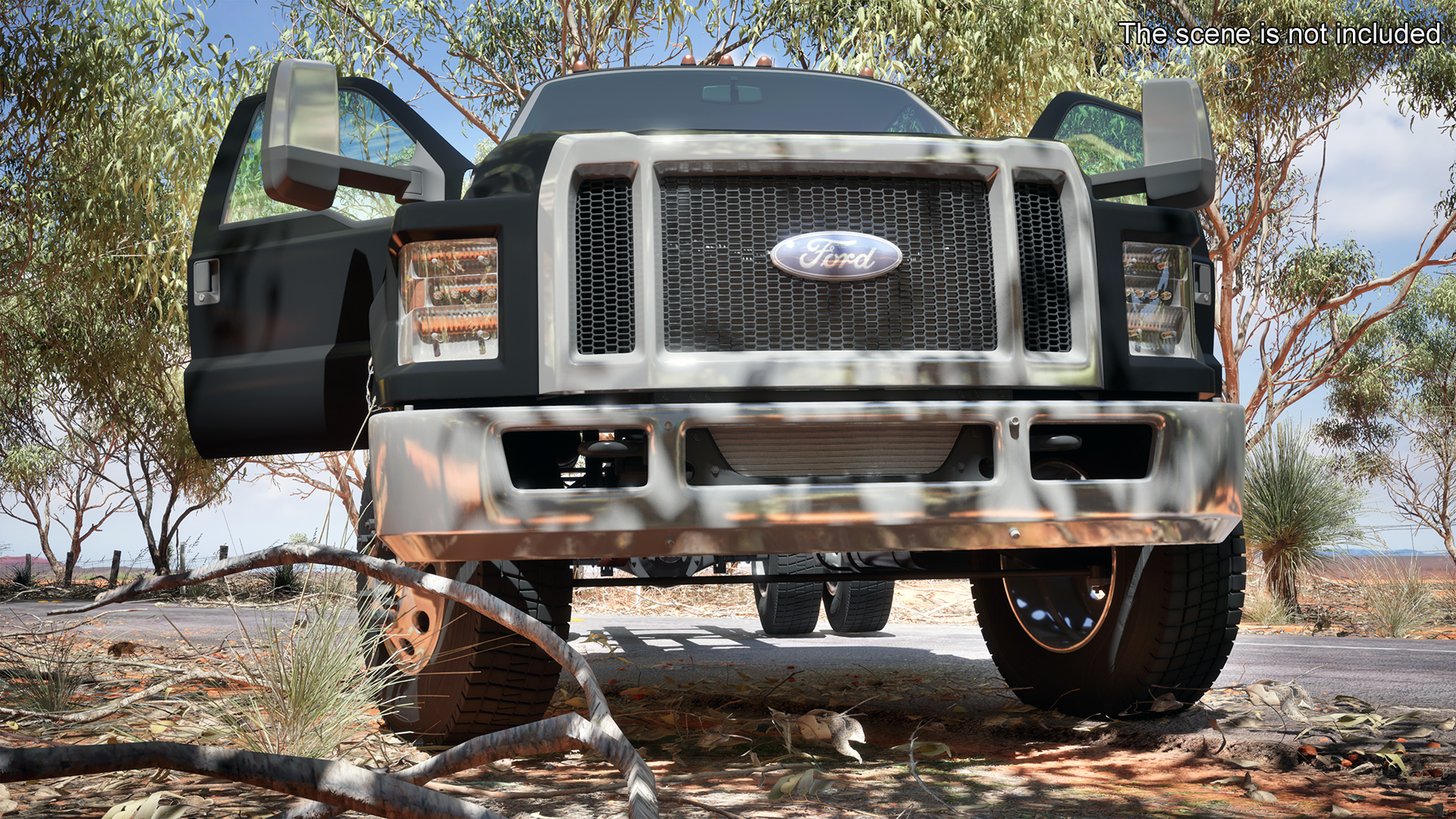 3D Ford F-650 Crew Cab Chassis Rigged for Maya model