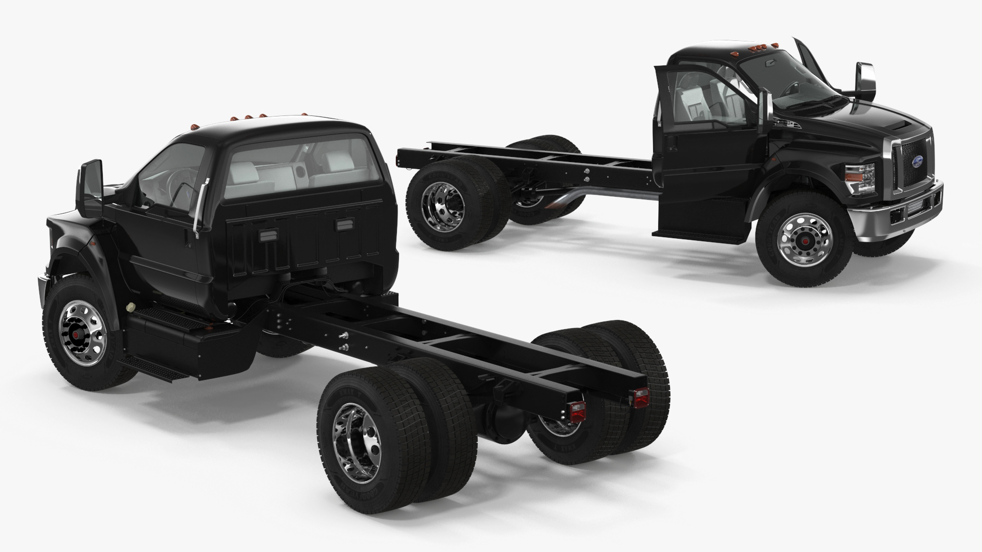 3D Ford F-650 Crew Cab Chassis Rigged for Maya model