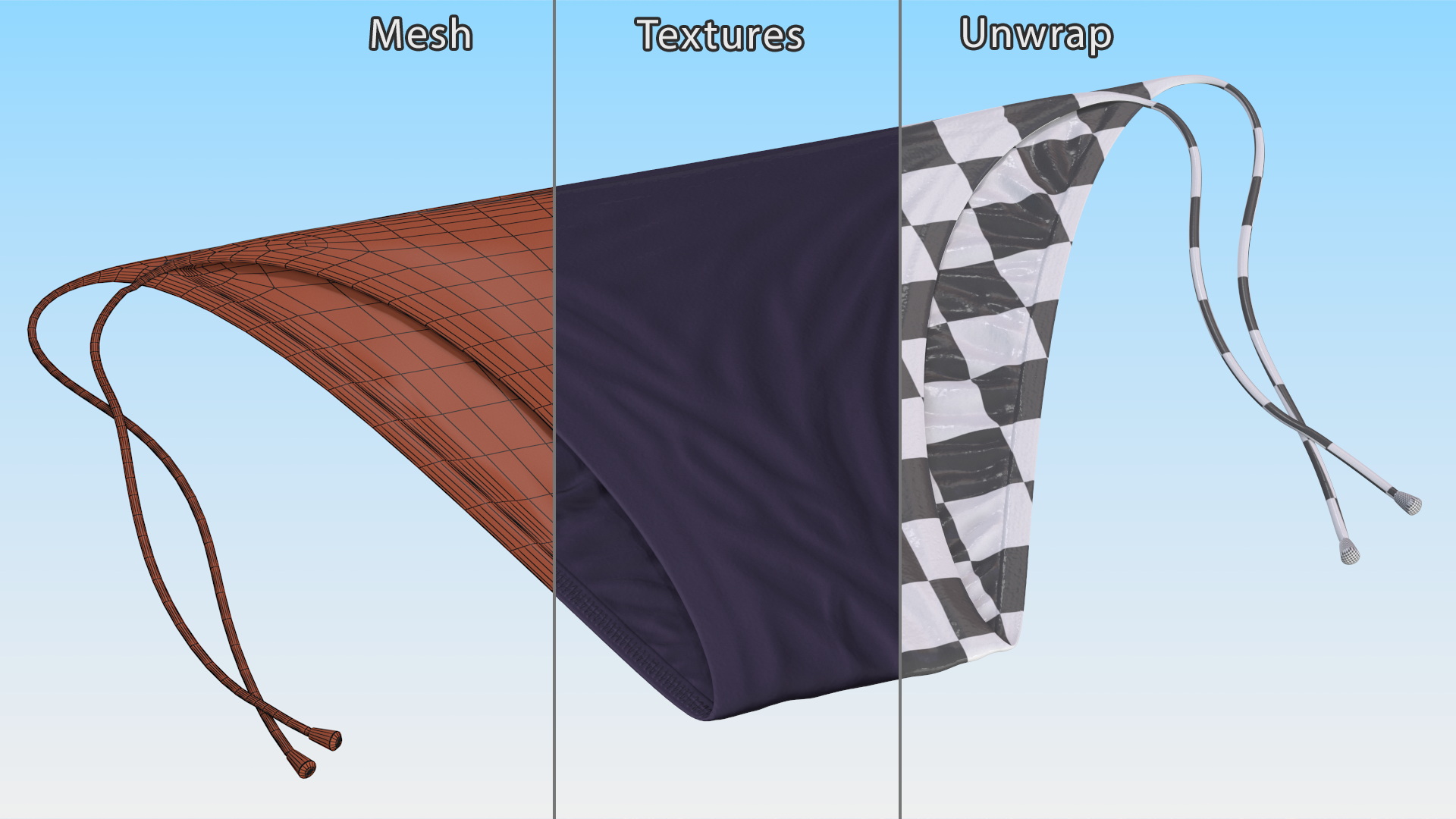 3D Tie Side Bikini Bottoms model