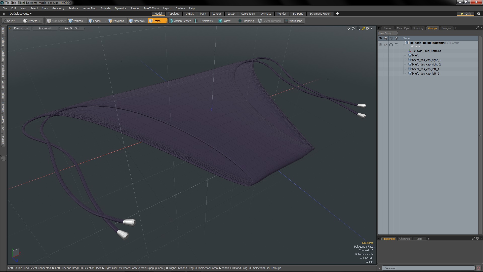 3D Tie Side Bikini Bottoms model