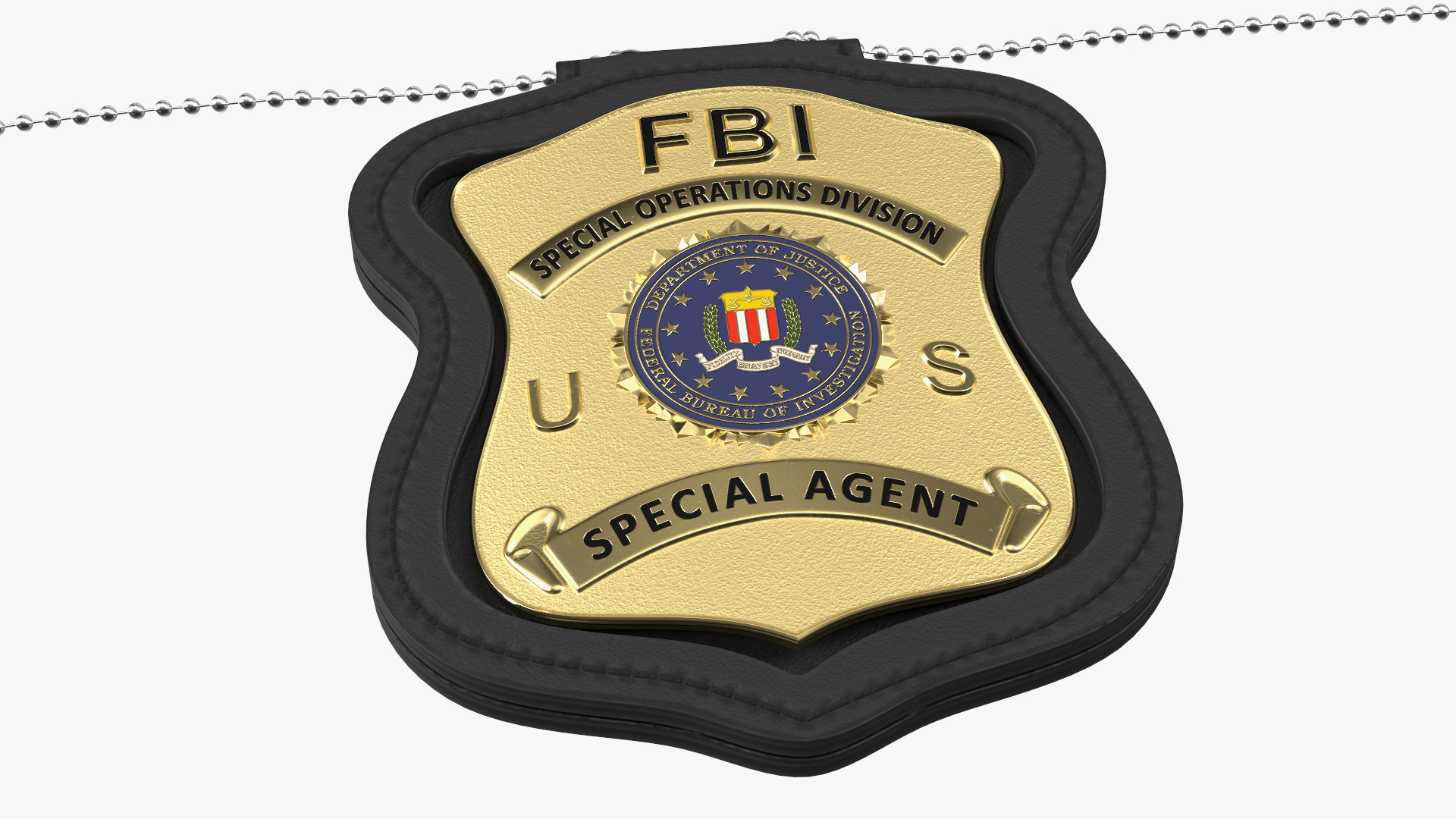 3D model FBI Badge in Leather Case