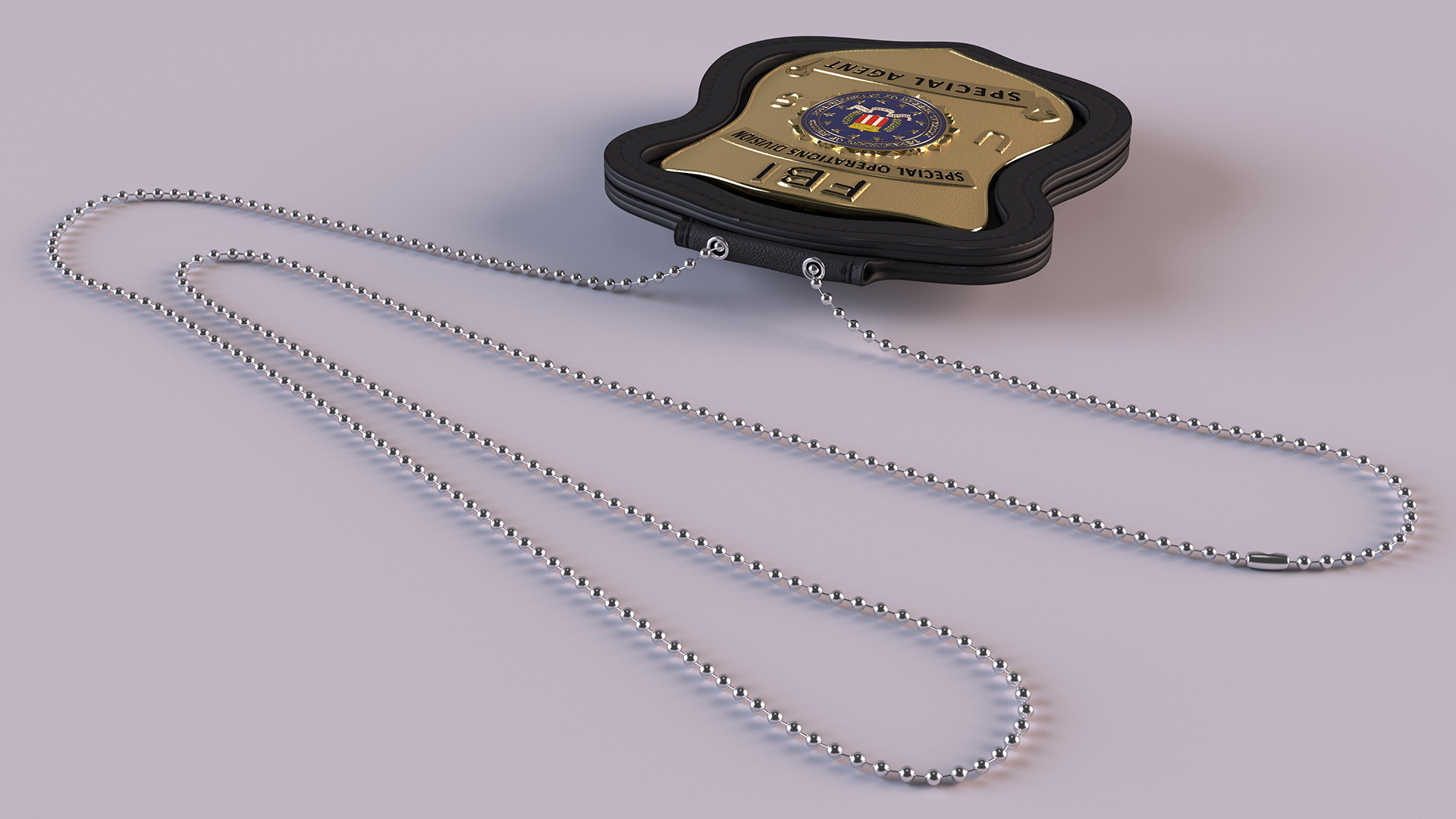 3D model FBI Badge in Leather Case