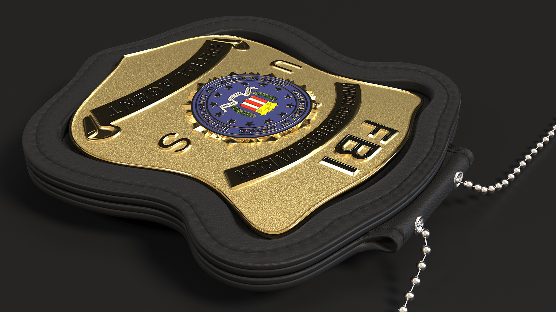3D model FBI Badge in Leather Case