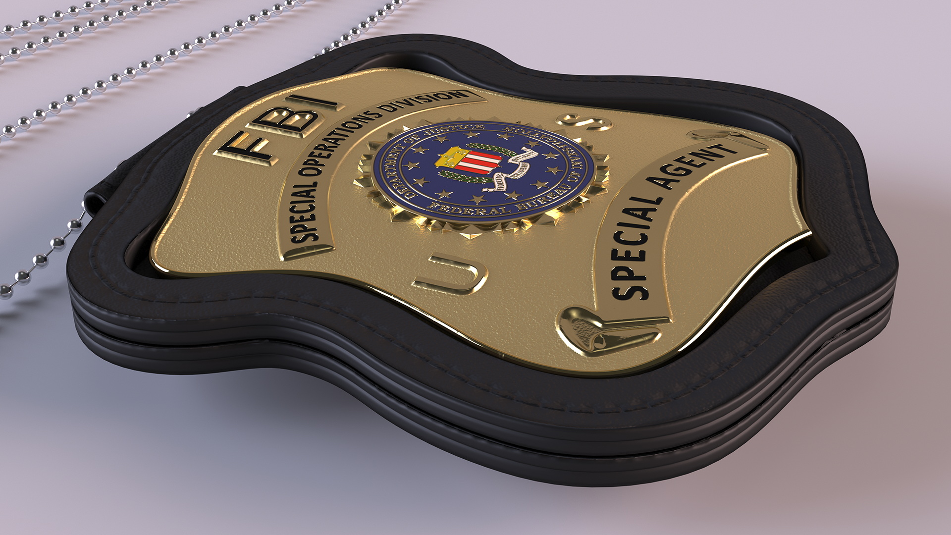 3D model FBI Badge in Leather Case