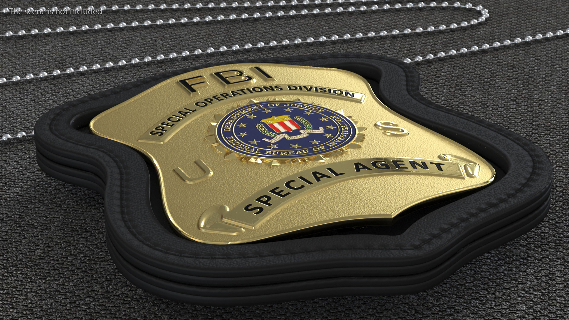 3D model FBI Badge in Leather Case