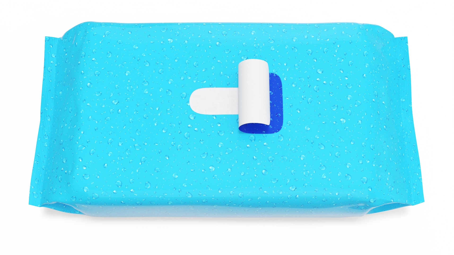Opened Blue Package of Wet Wipes 3D