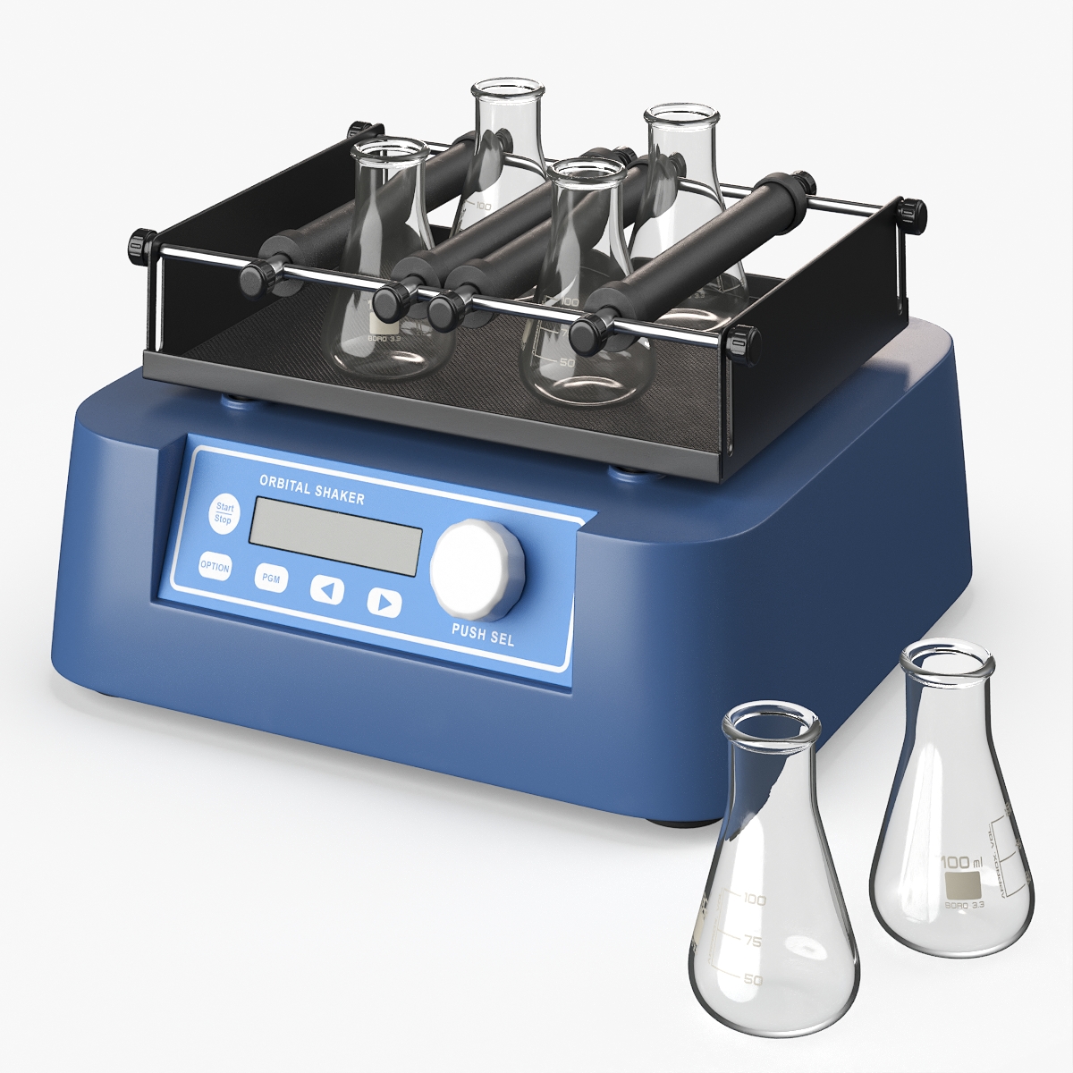 Digital Orbital Shaker with Flasks 3D model preview