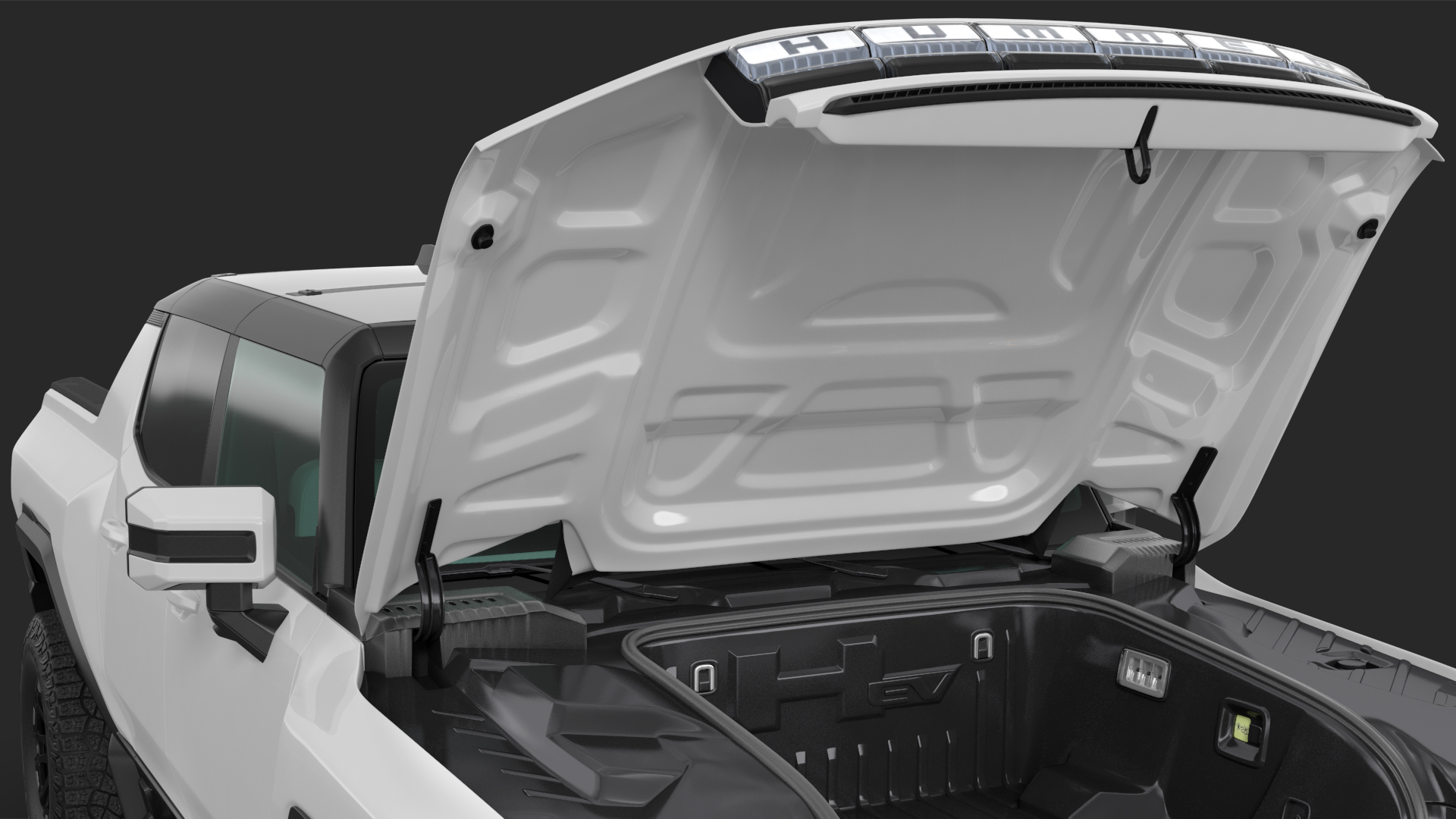 GMC Hummer EV PICKUP Lights On Rigged 3D