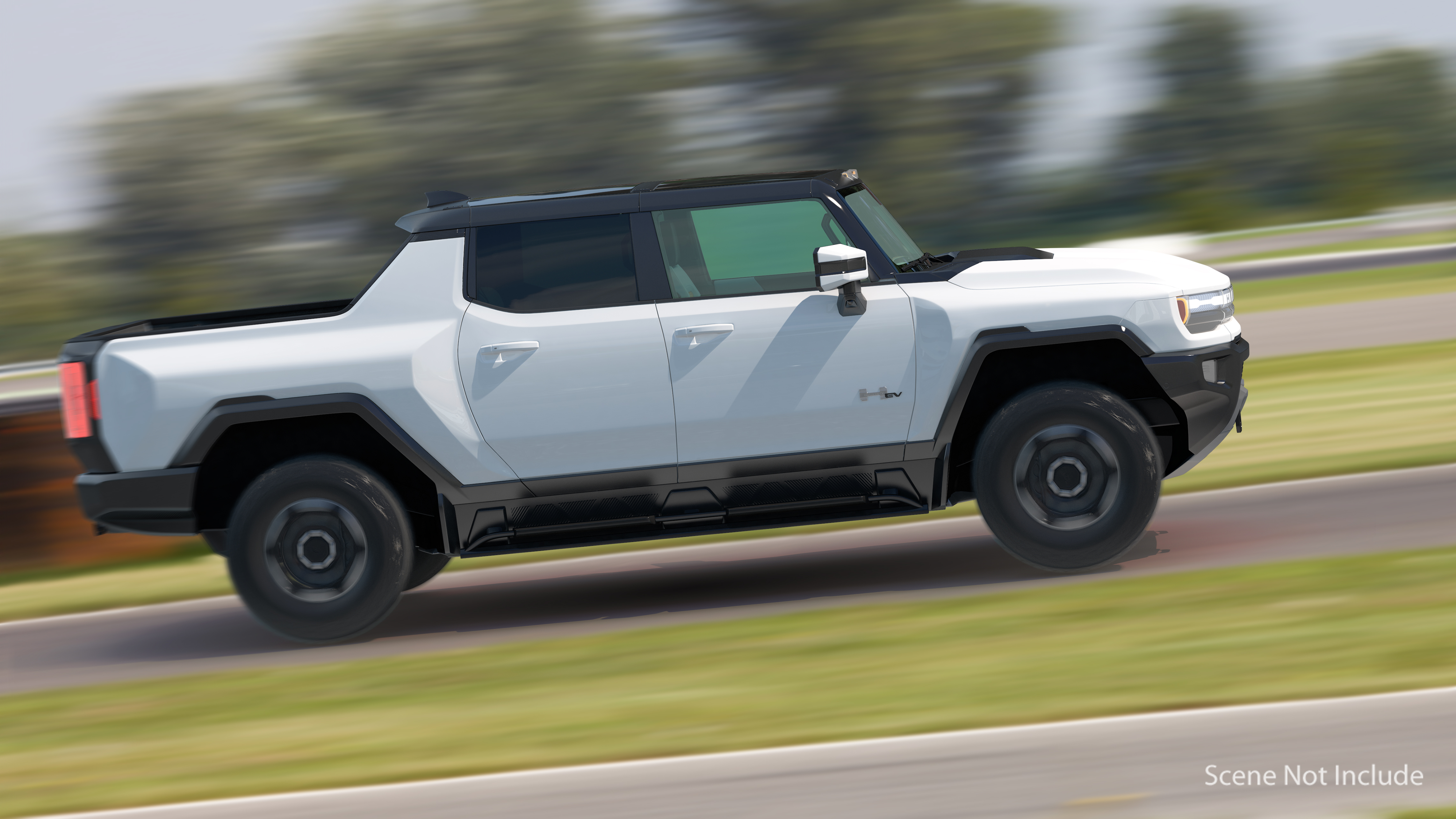 GMC Hummer EV PICKUP Lights On Rigged 3D