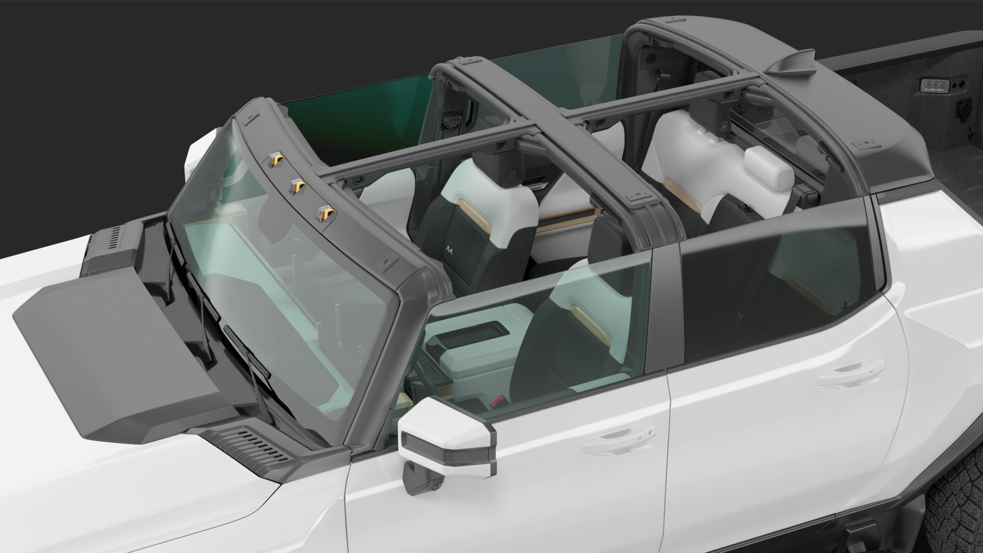 GMC Hummer EV PICKUP Lights On Rigged 3D