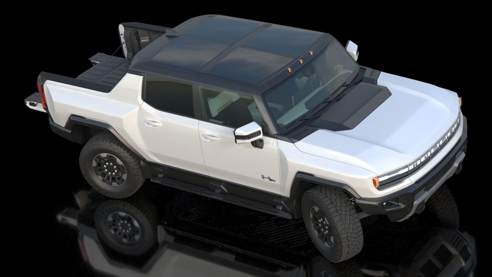 GMC Hummer EV PICKUP Lights On Rigged 3D