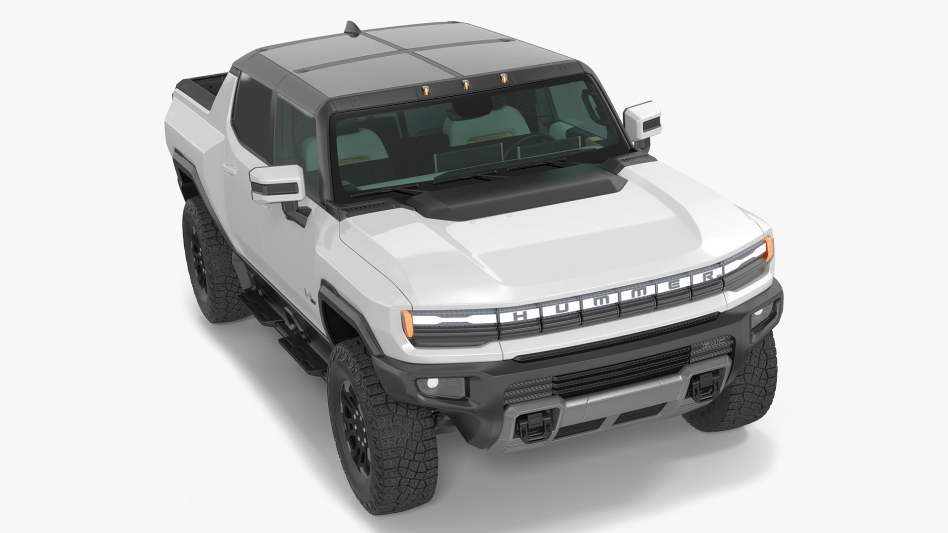 GMC Hummer EV PICKUP Lights On Rigged 3D