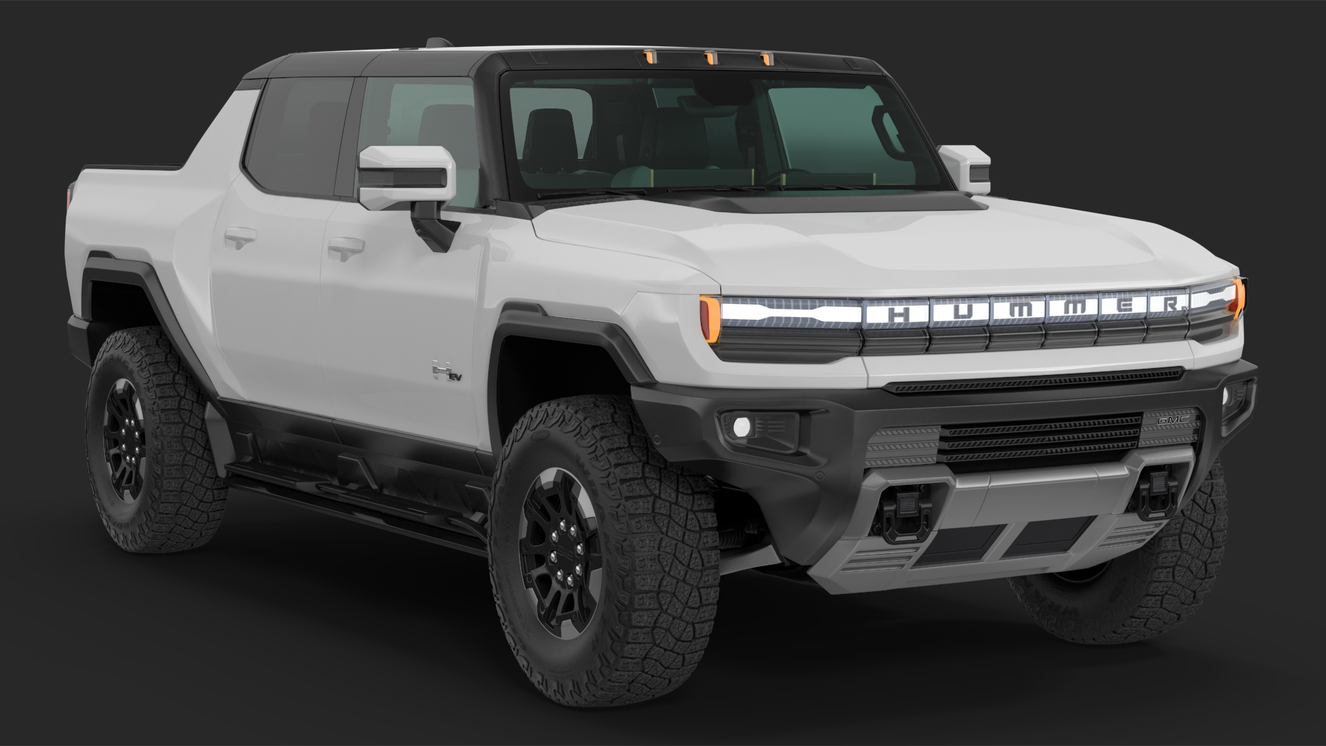 GMC Hummer EV PICKUP Lights On Rigged 3D